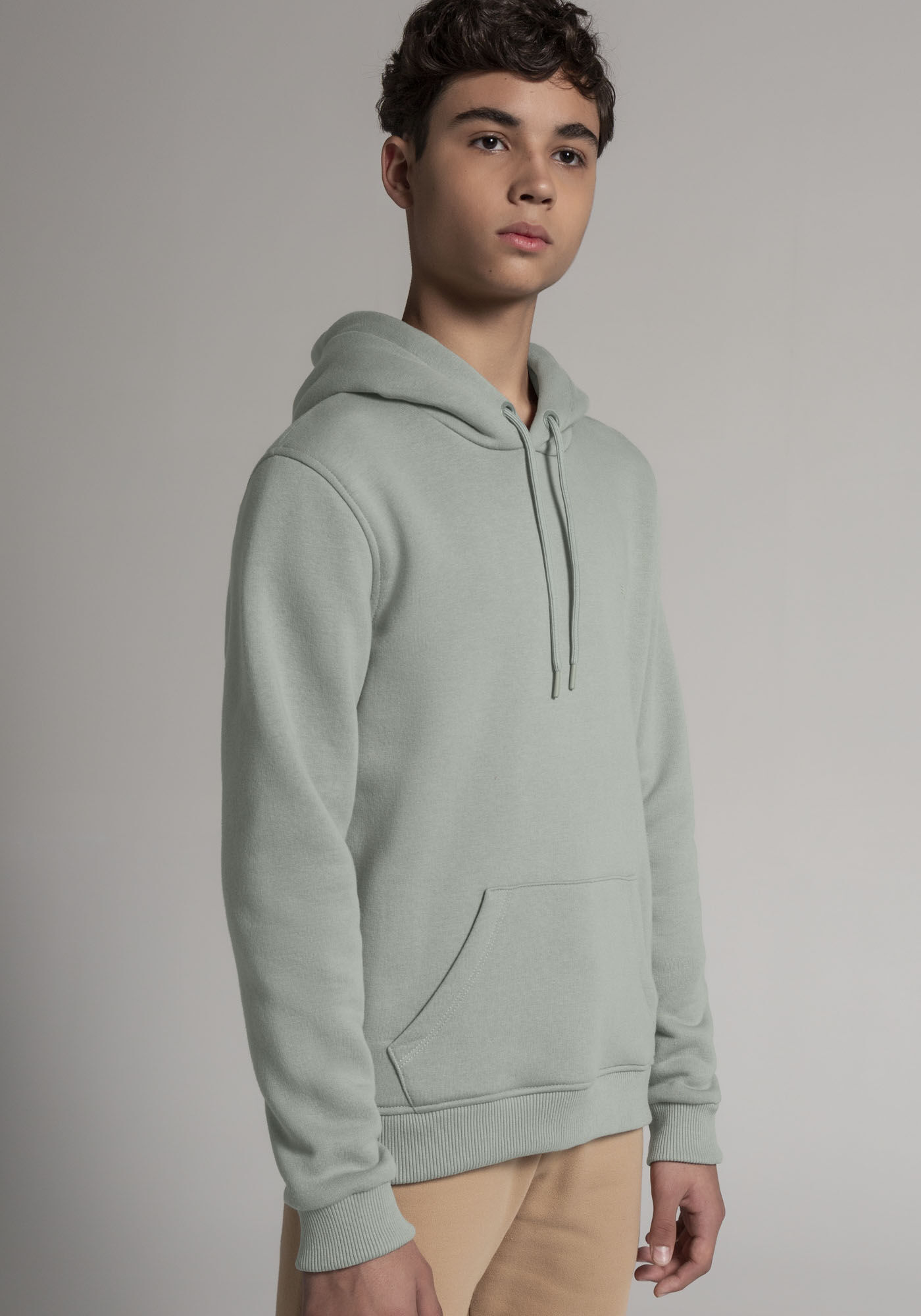 Blus&atilde;o Juvenil em Moletom 3 Cabos com Capuz, VERDE TEOS, large.