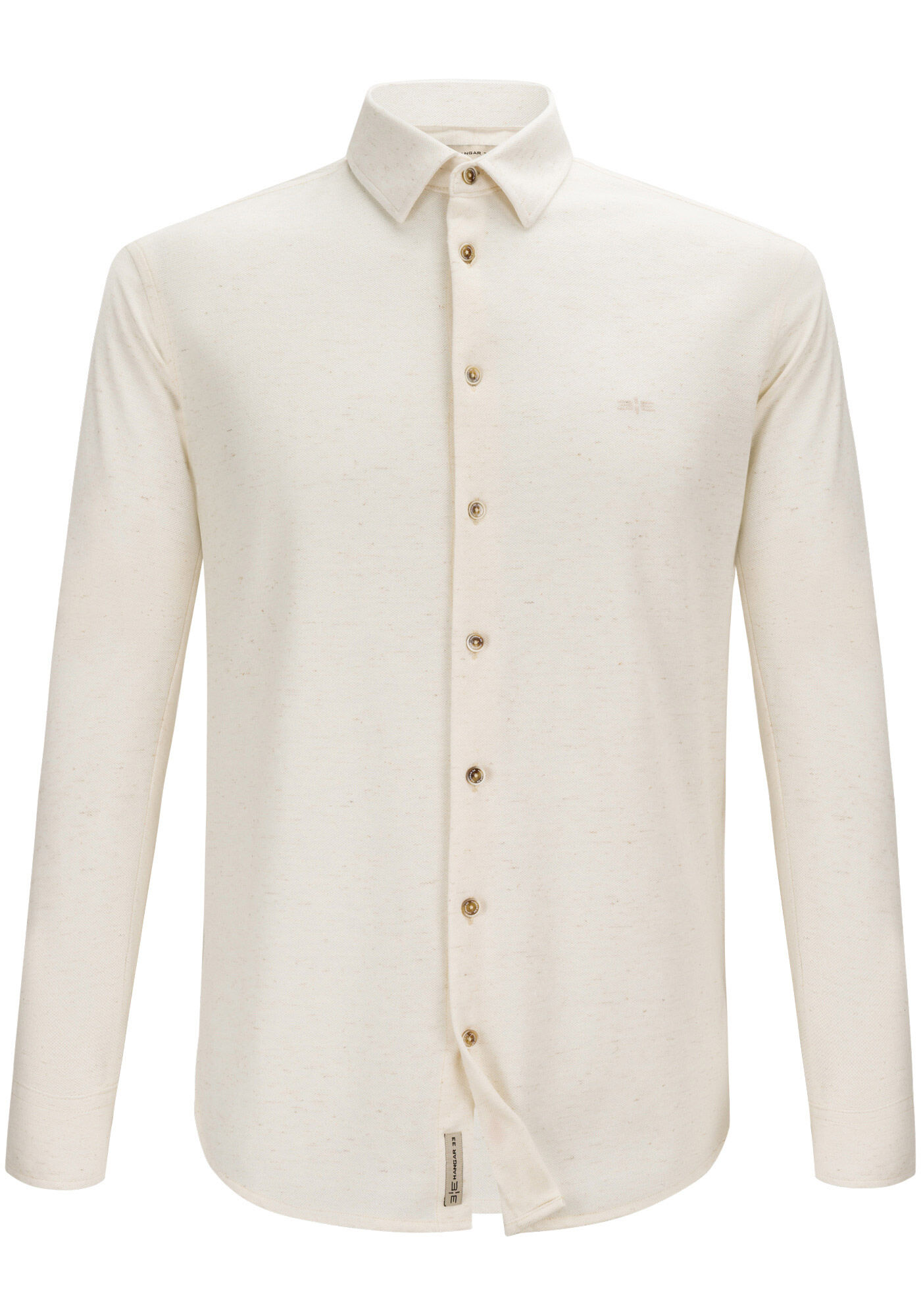 Camisa Masculina Slim Fit em Malha Piquet Off-White, BRANCO OFF WHITE, large.