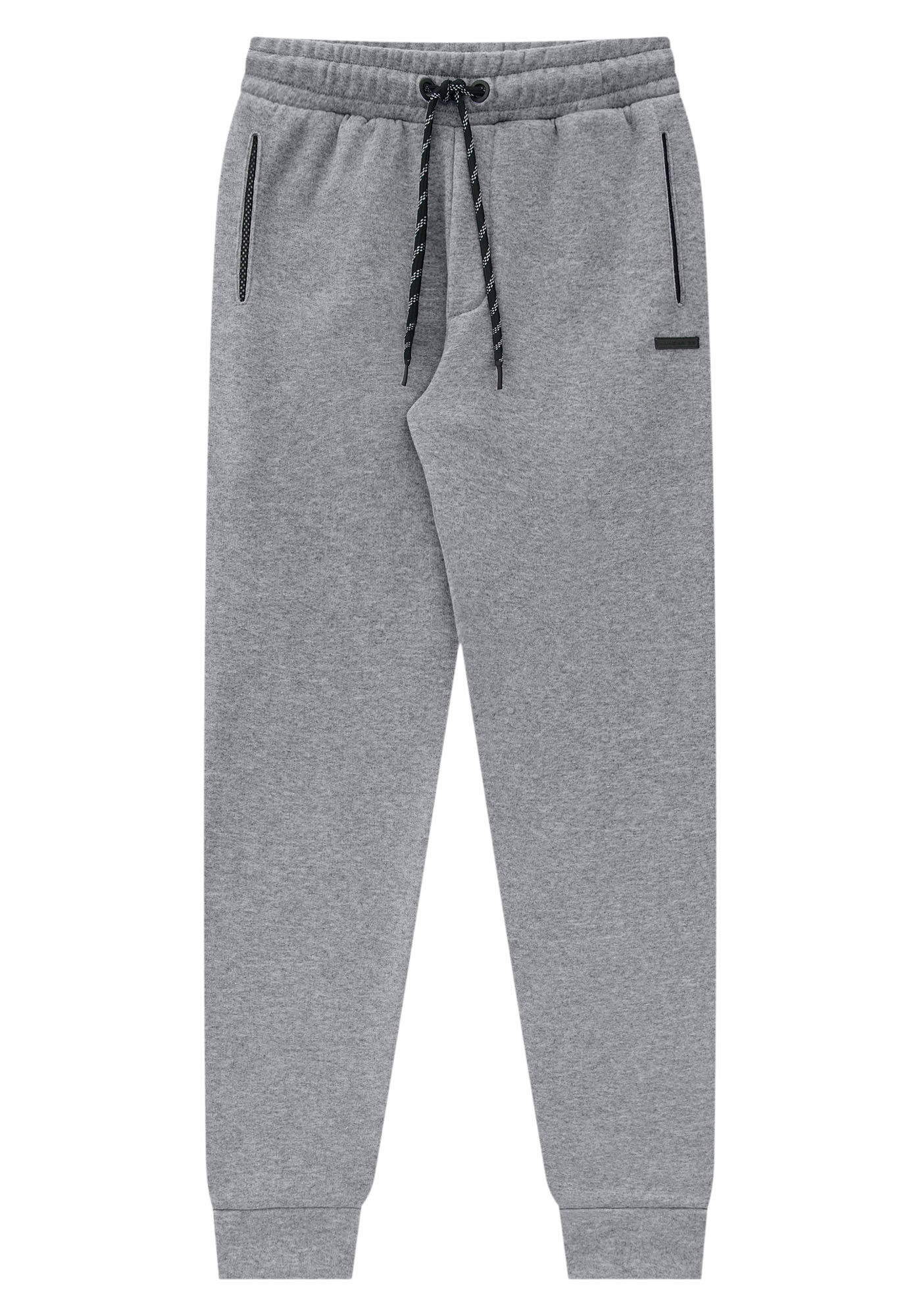 Cal&ccedil;a Jogger Juvenil em Moletom com Detalhe Tela, MESCLA MEDIO, large.