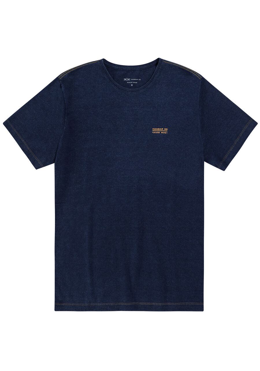 Camiseta Masculina em Malha Denim, MARINHO ACTION. Camiseta Masculina em Malha Denim, MARINHO ACTION, large.