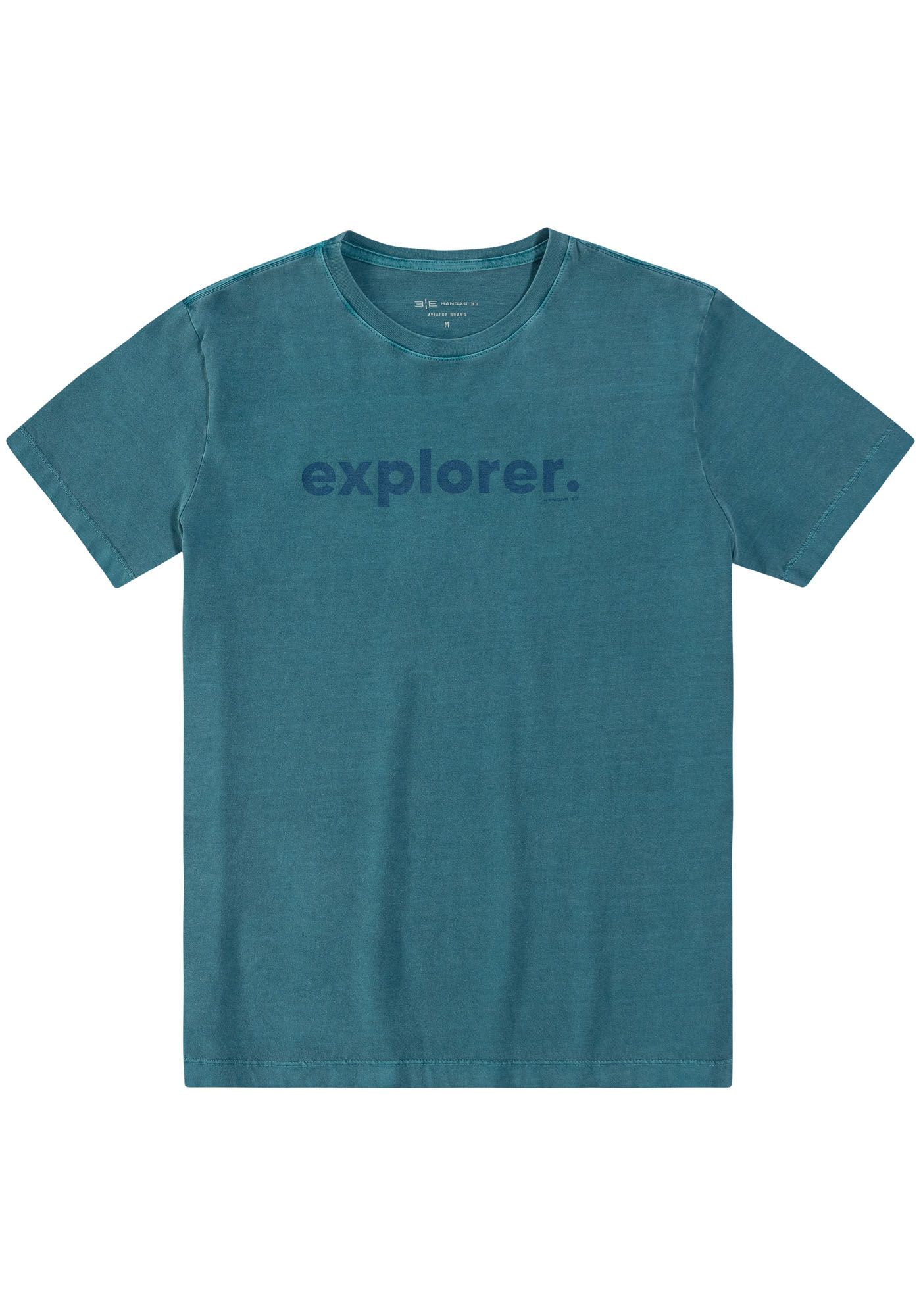 Camiseta Masculina em Malha Estonada, VERDE FEATHER, large.