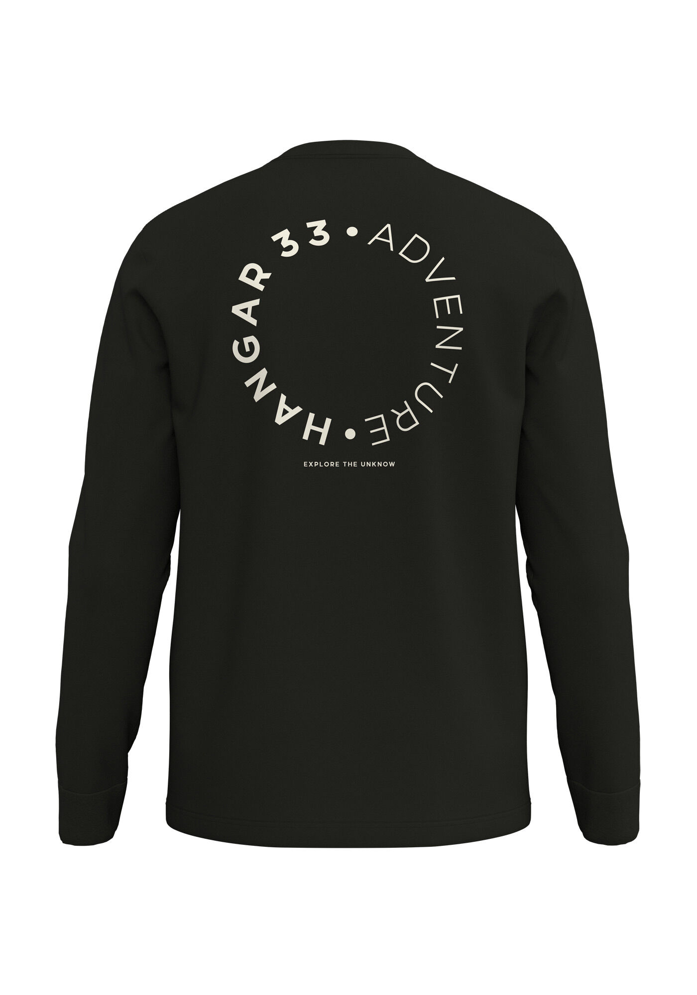 Camiseta De Mangas Longas Com Gola Redonda E Estampas, PRETO, large.