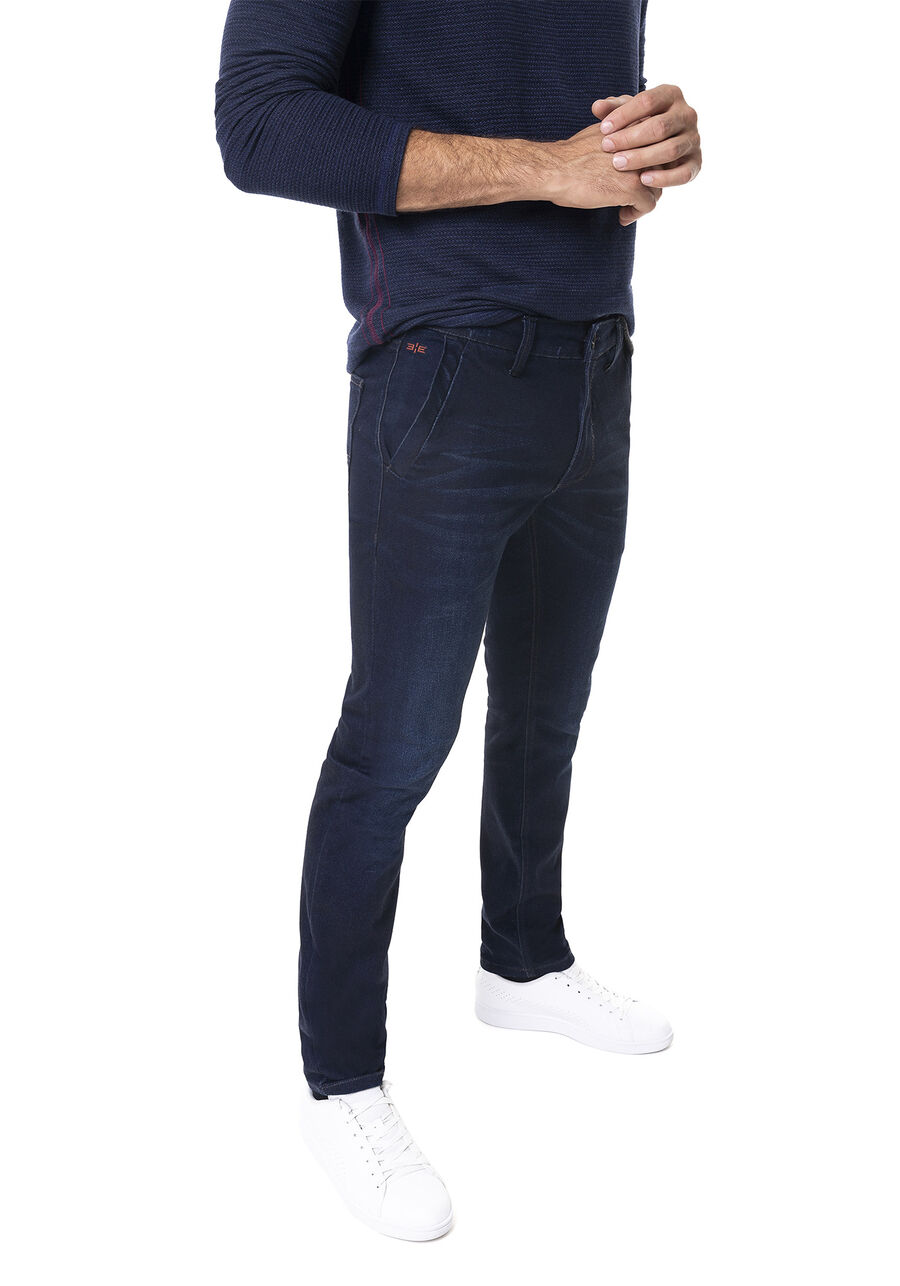 Calça com Elastano, JEANS ESCURO, large.