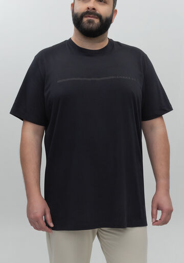 Camiseta De Mangas Curtas Big & Tall Em Malha Responsável, PRETO. Camiseta De Mangas Curtas Big & Tall Em Malha Responsável, PRETO, large.