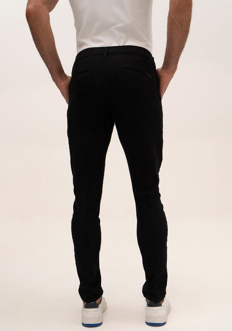 Cal&ccedil;a Sarja Masculina Skinny Chino N&atilde;o Desbota, PRETO REATIVO, large.