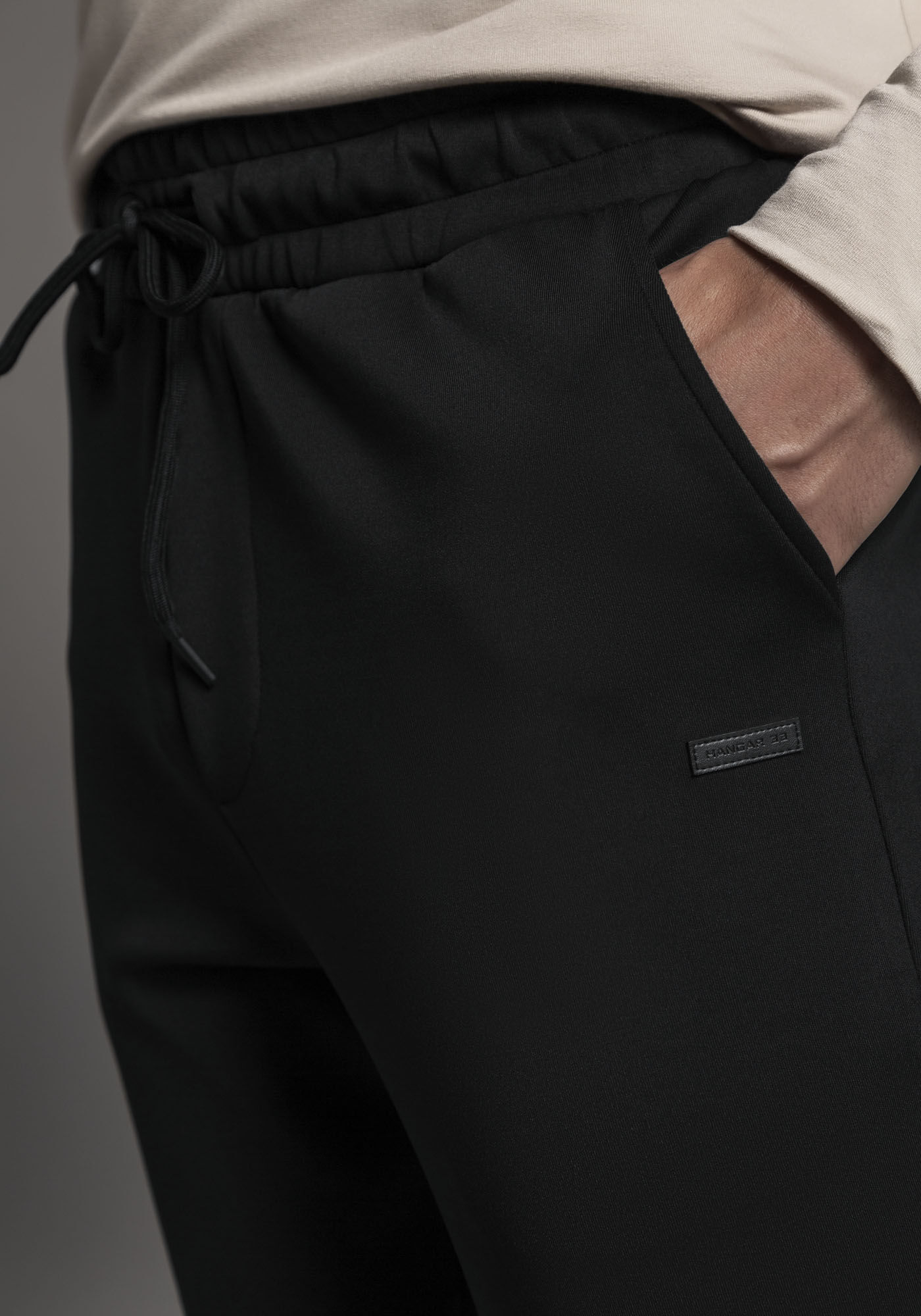 Cal&ccedil;a Jogger Masculina em Malha Splash com Cadar&ccedil;o, PRETO REATIVO, large.