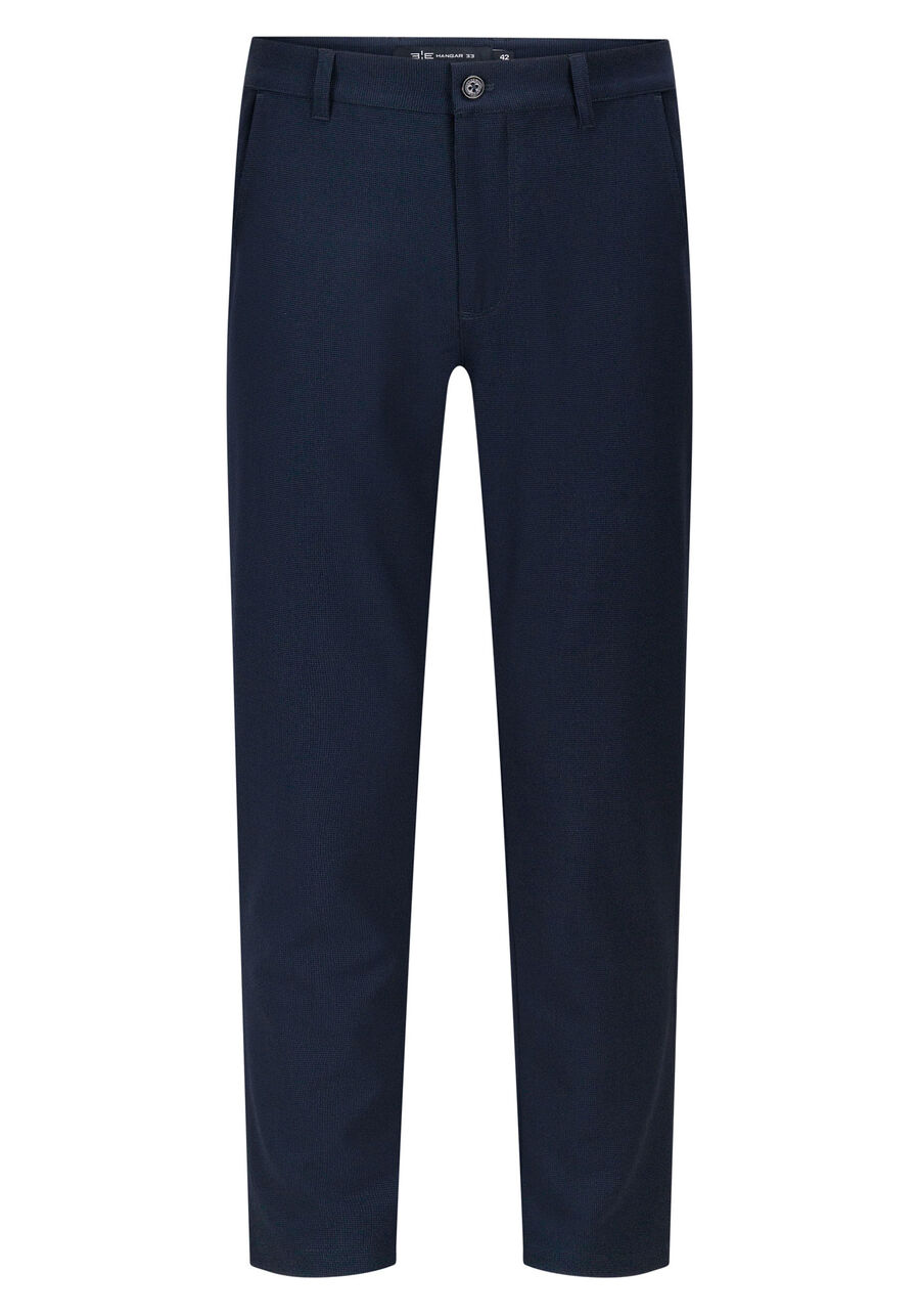 Calça Com Bolsos Em Tecido Plano Com Elastano, MARINHO IMPERIO. Calça Com Bolsos Em Tecido Plano Com Elastano, MARINHO IMPERIO, large.