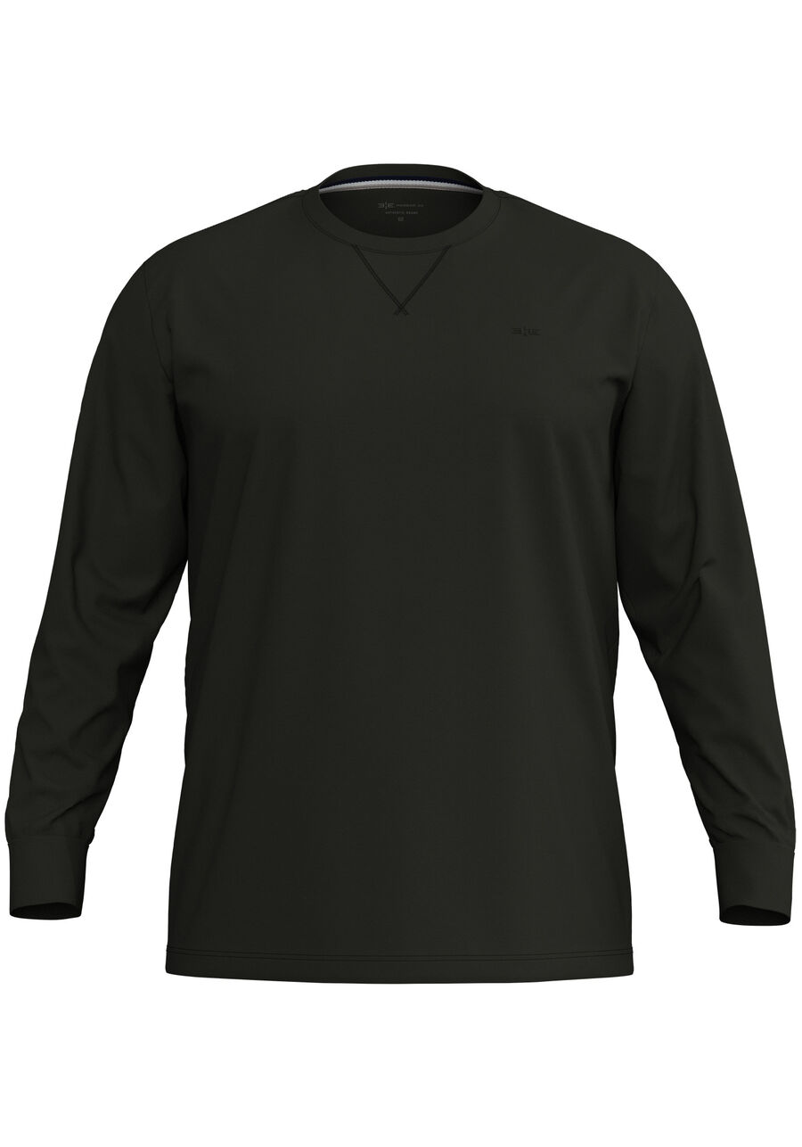Camiseta De Mangas Longas Big & Tall Em Malha Responsável, PRETO. Camiseta De Mangas Longas Big & Tall Em Malha Responsável, PRETO, large.