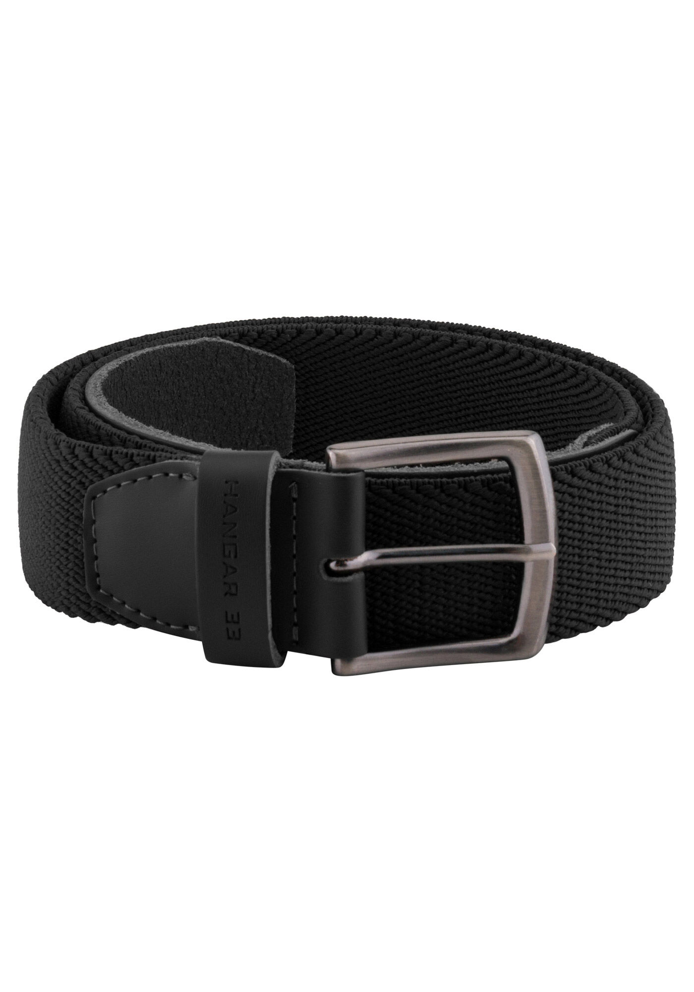 Cinto De Couro Com El&aacute;stico E Fivela, PRETO REATIVO, large.