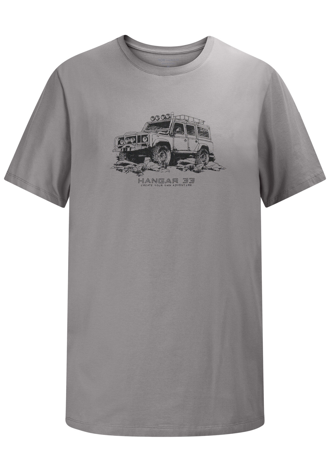 Camiseta Masculina Big & Tall em Malha Estampada, CINZA, large.