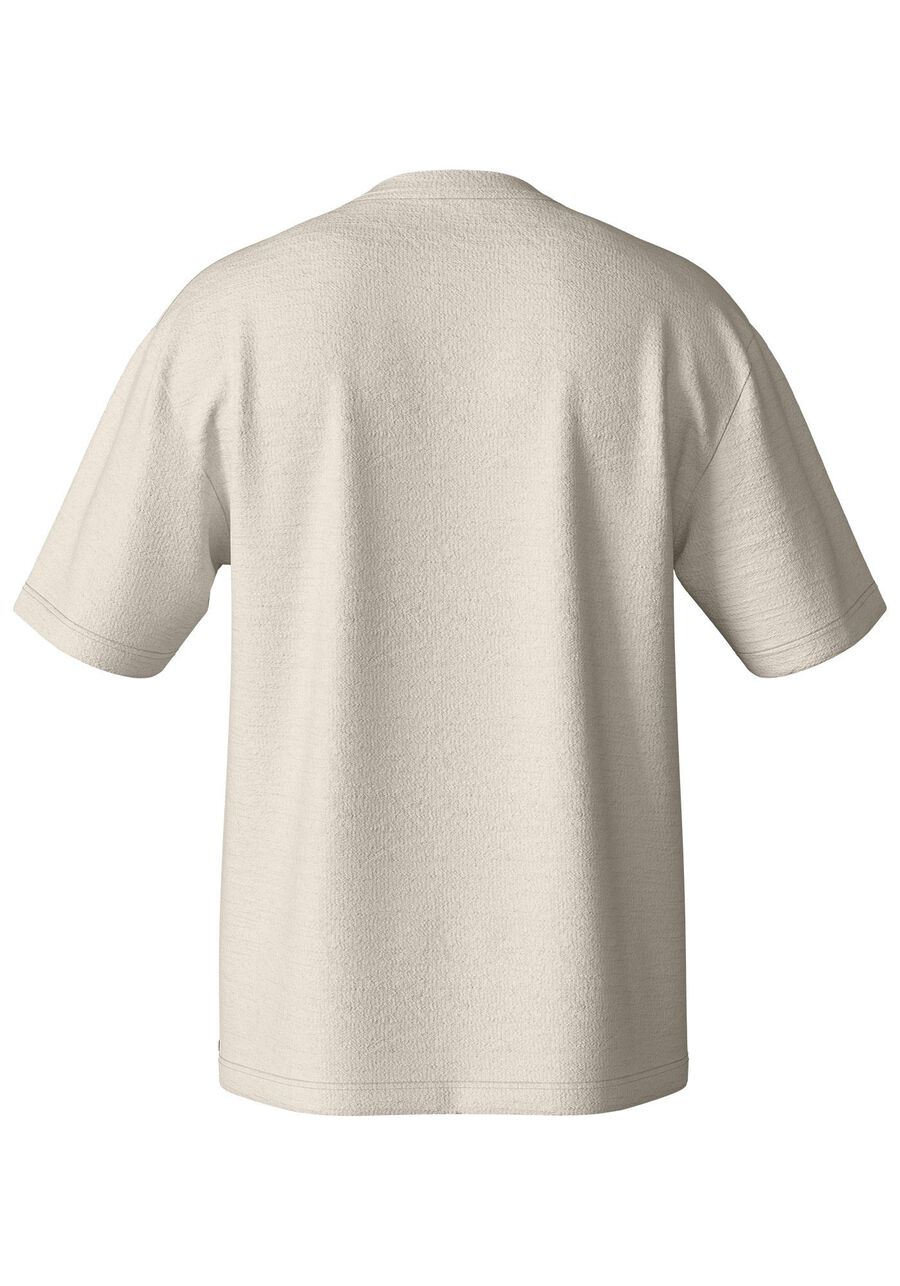 Camiseta Masculina Oversized em Malha Linho, BRANCO OFF WHITE. Camiseta Masculina Oversized em Malha Linho, BRANCO OFF WHITE, large.