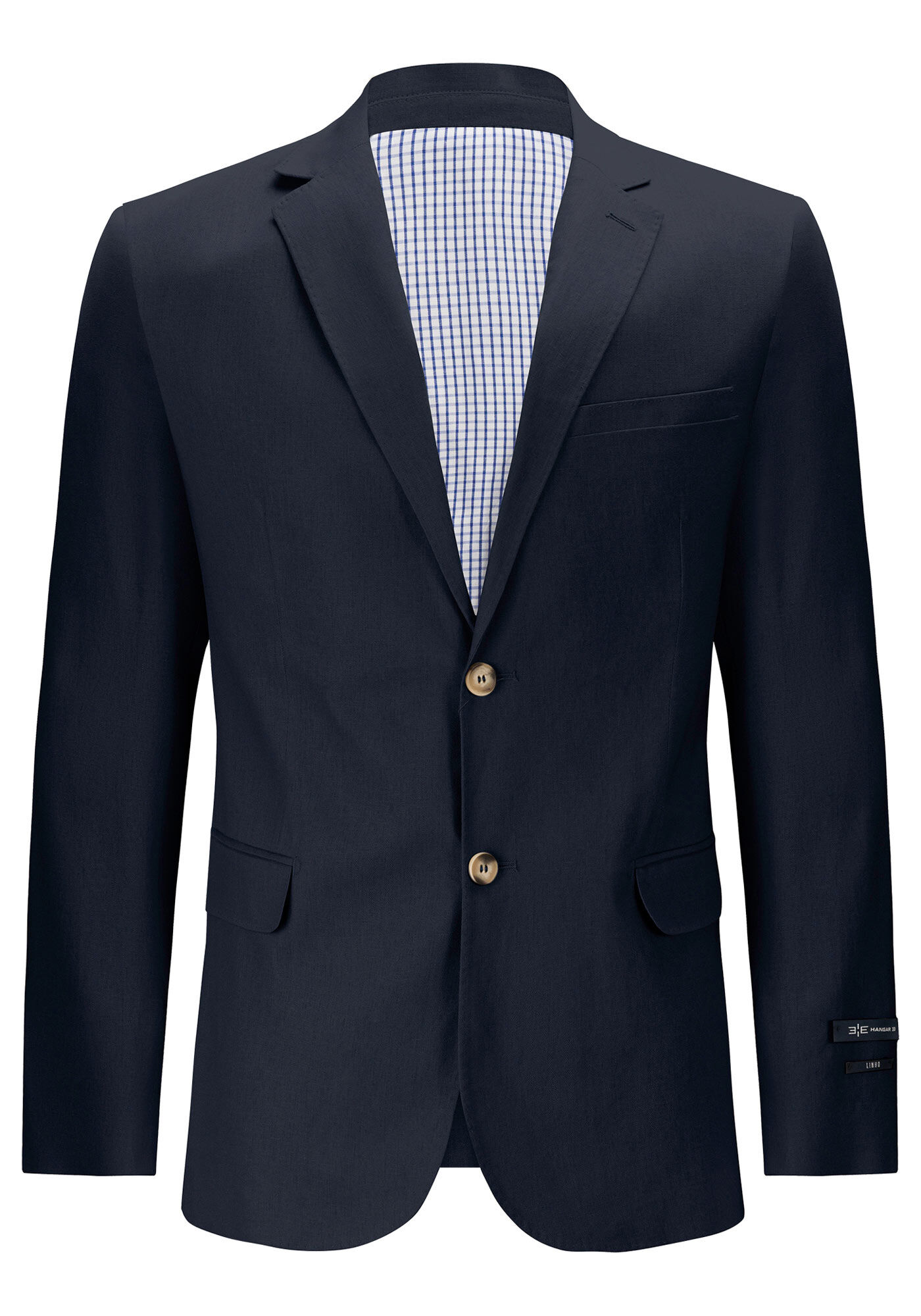 Blazer Slim Comfort Em Tecido Com Linho, MARINHO ACTION, large.