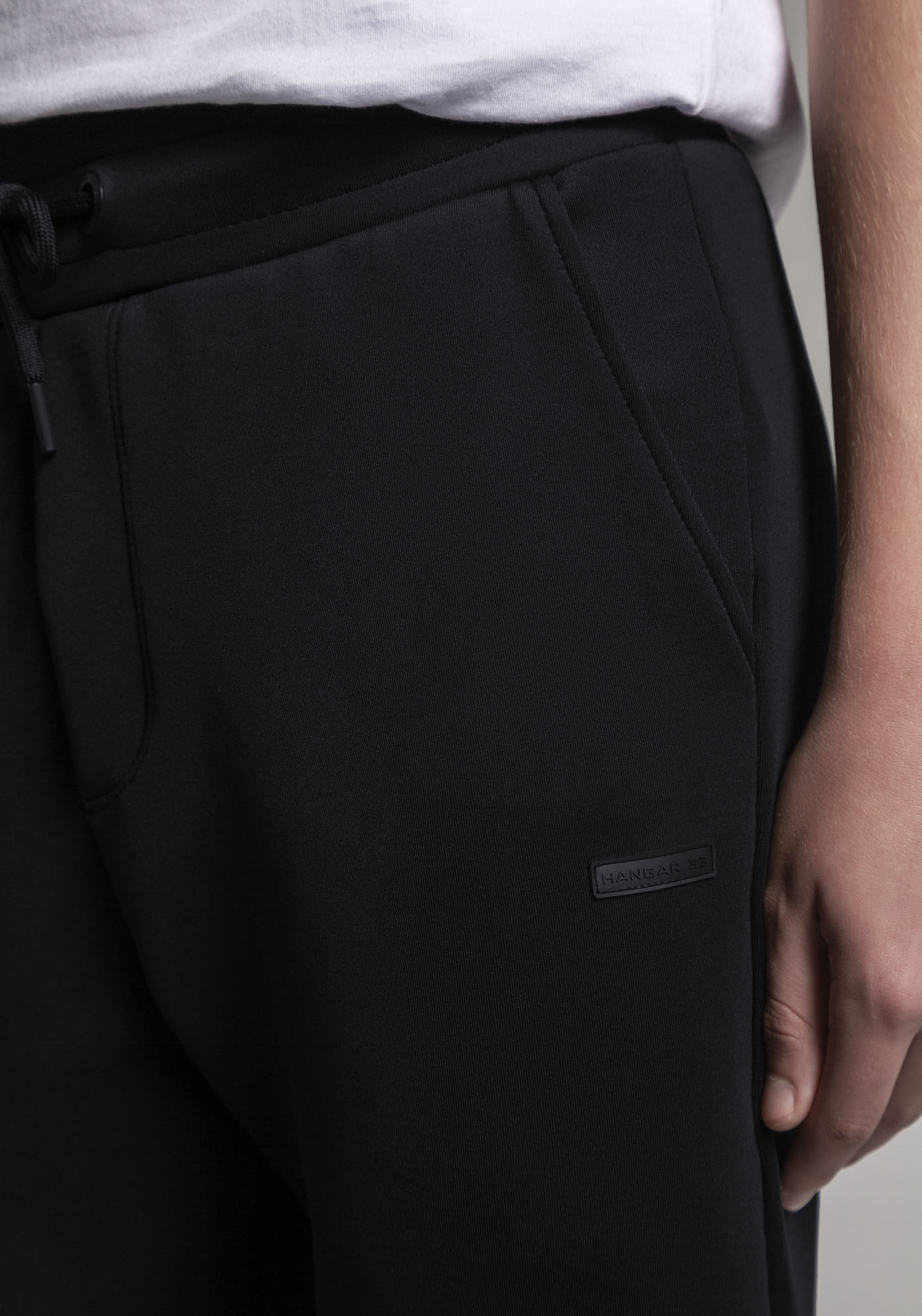 Cal&ccedil;a Jogger Juvenil em Moletom Splash, PRETO REATIVO, large.