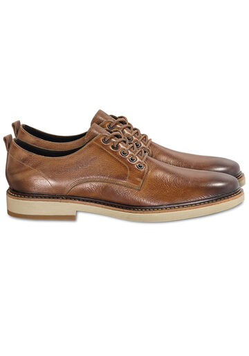 Sapato Masculino Derby em Couro Marrom, MARROM FOLK. Sapato Masculino Derby em Couro Marrom, MARROM FOLK, large.