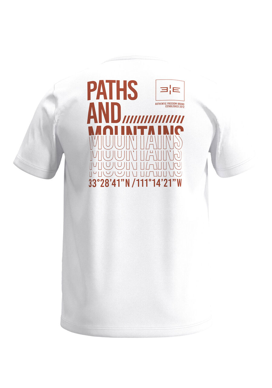 Camiseta Em Meia Malha De Algodão Com Estampa Posterior, BRANCO. Camiseta Em Meia Malha De Algodão Com Estampa Posterior, BRANCO, large.