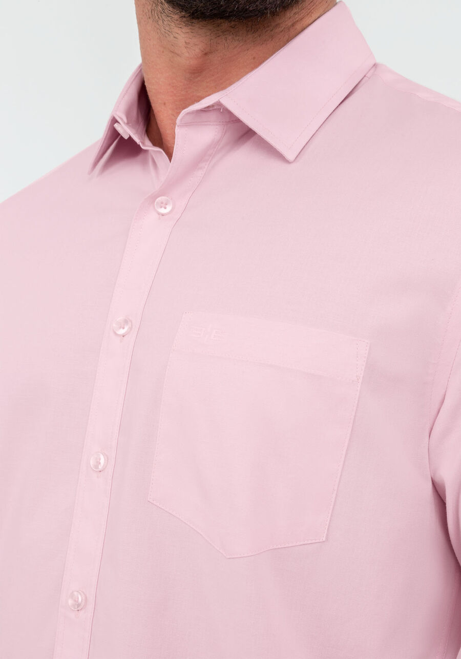 Camisa Masculina Manga Longa Comfort, ROSA. Camisa Masculina Manga Longa Comfort, ROSA, large.