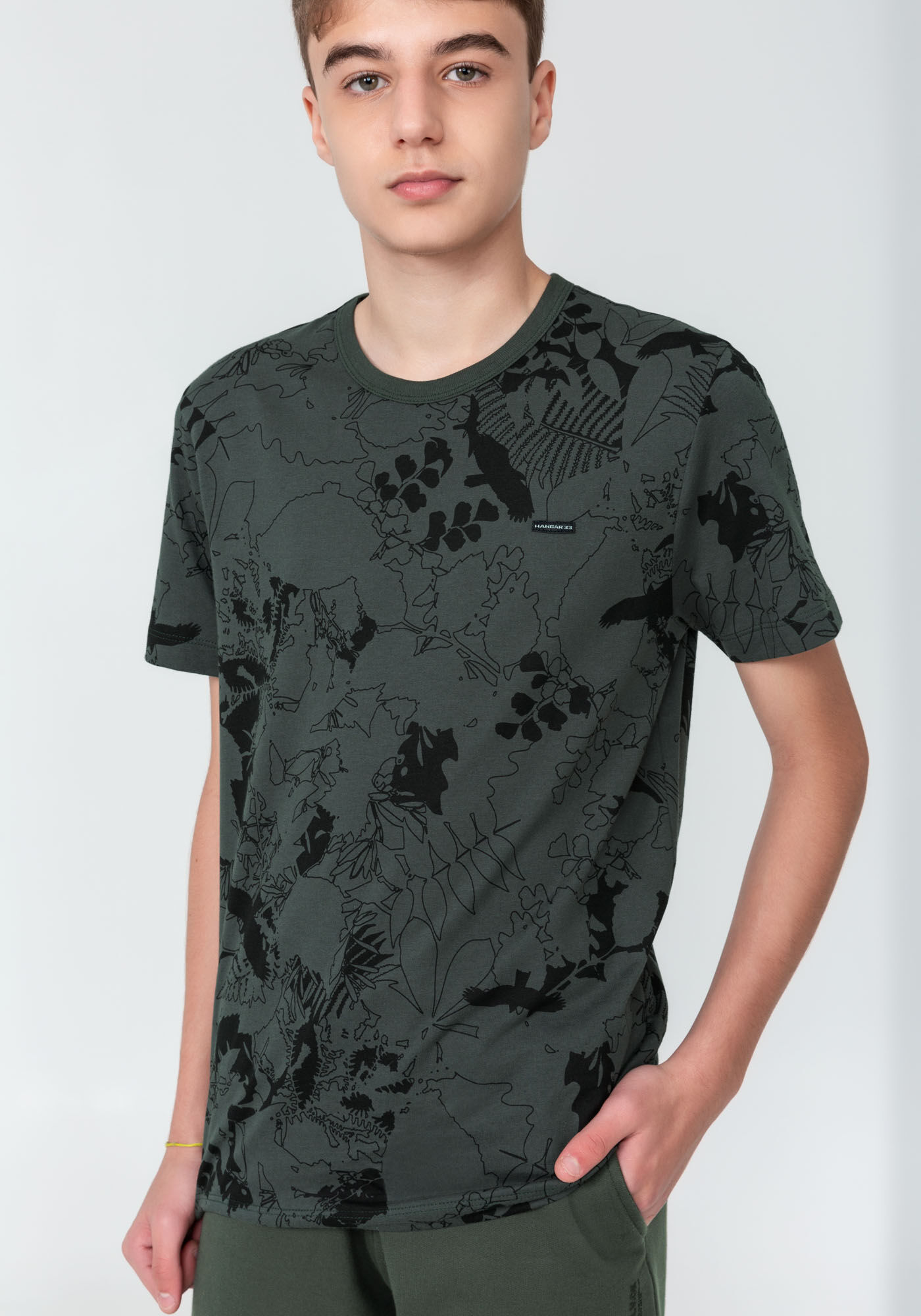Camiseta Juvenil em Malha Estampada, BOTANICO VERDE, large.