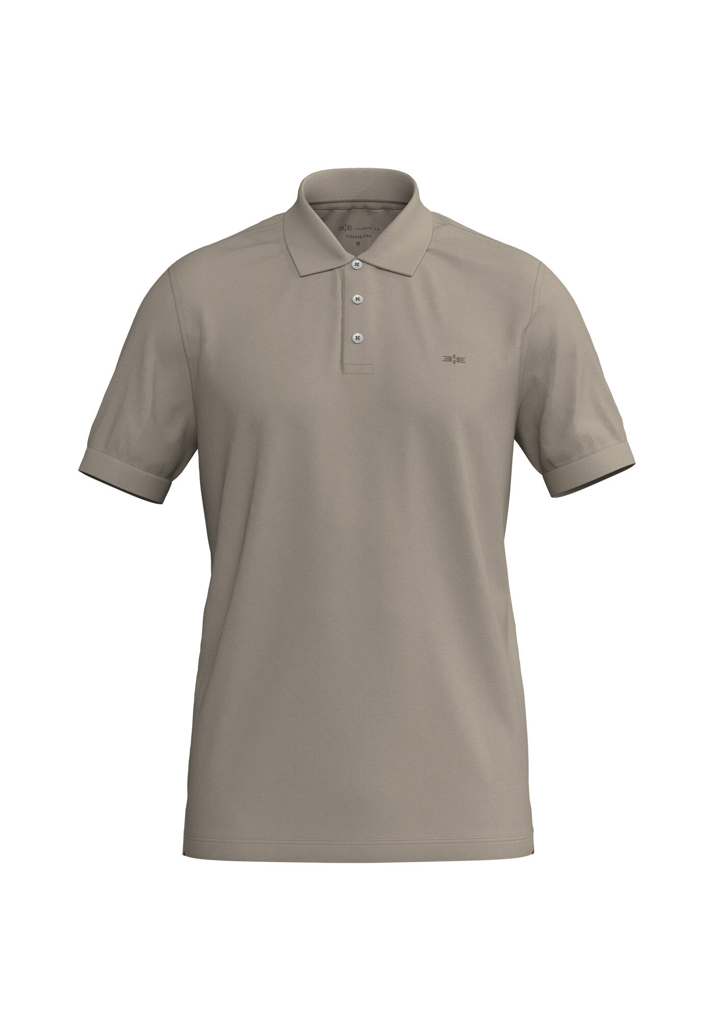 Camisa Polo De Mangas Curtas Em Algod&atilde;o Pima, BEGE SYSTEM, large.