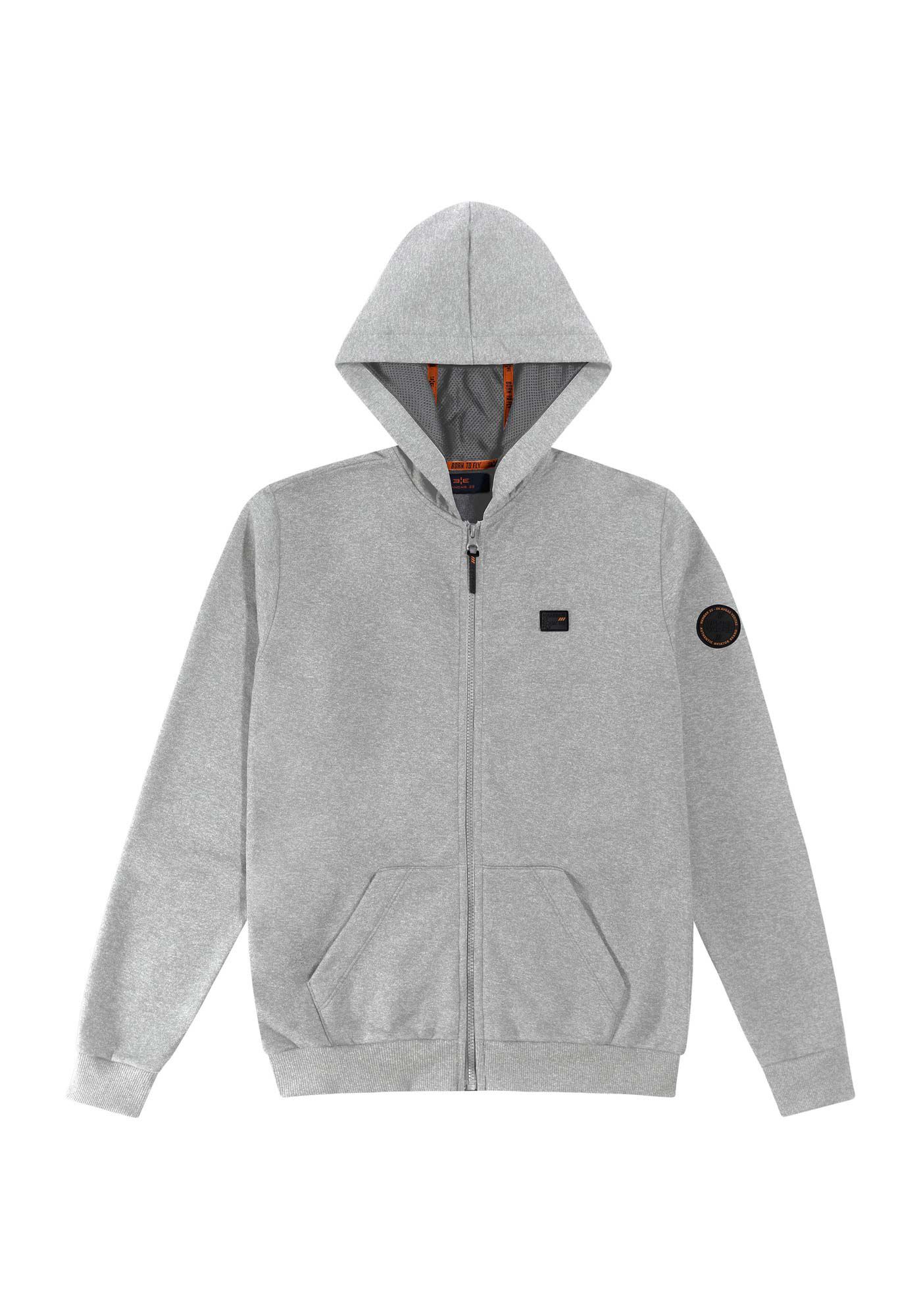 Jaqueta em Moletom com Capuz Telado Juvenil, MESCLA MEDIO, large.