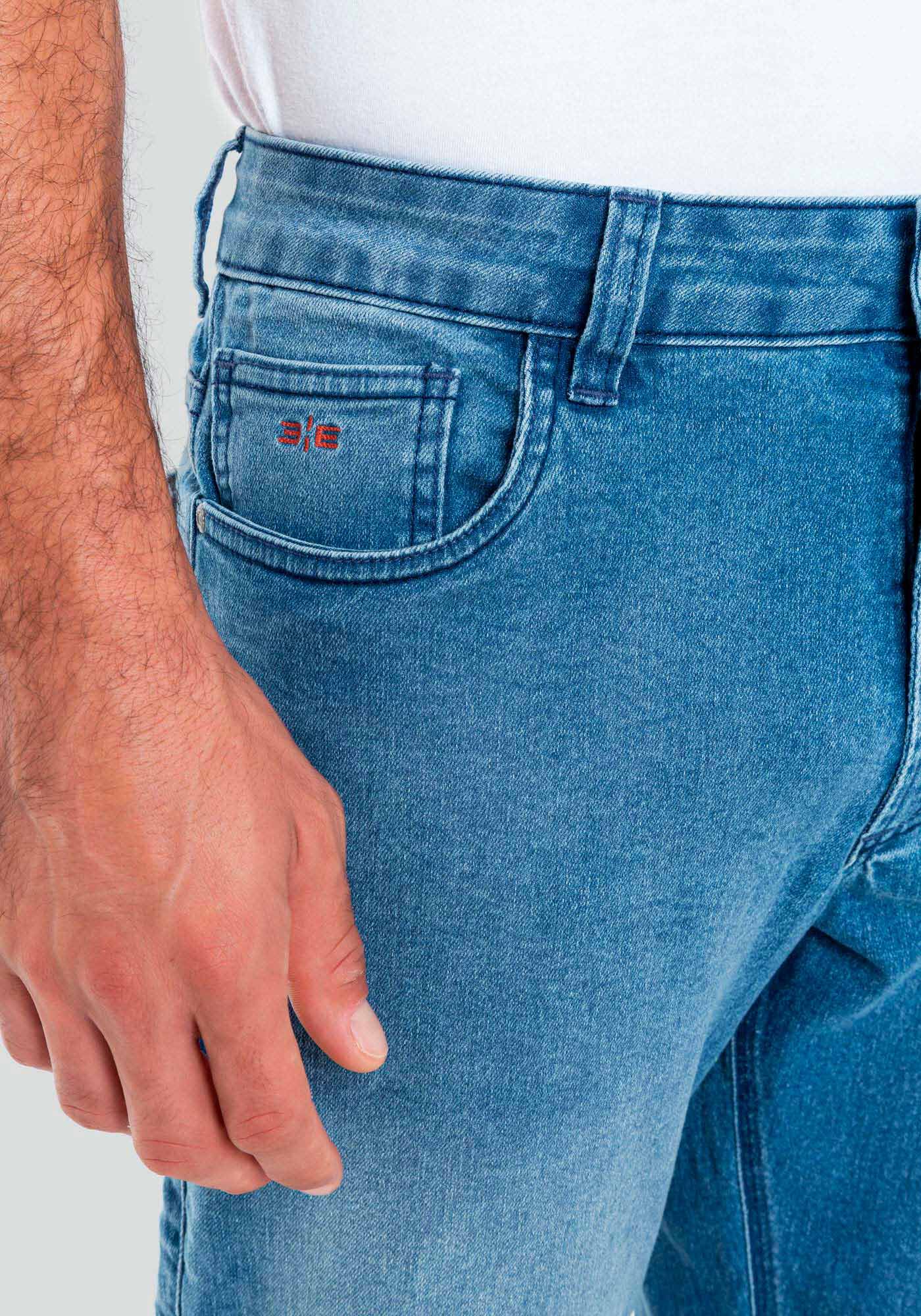 Cal&ccedil;a Jeans Reta Radial Com Bolsos Funcionais E Elastano, JEANS, large.