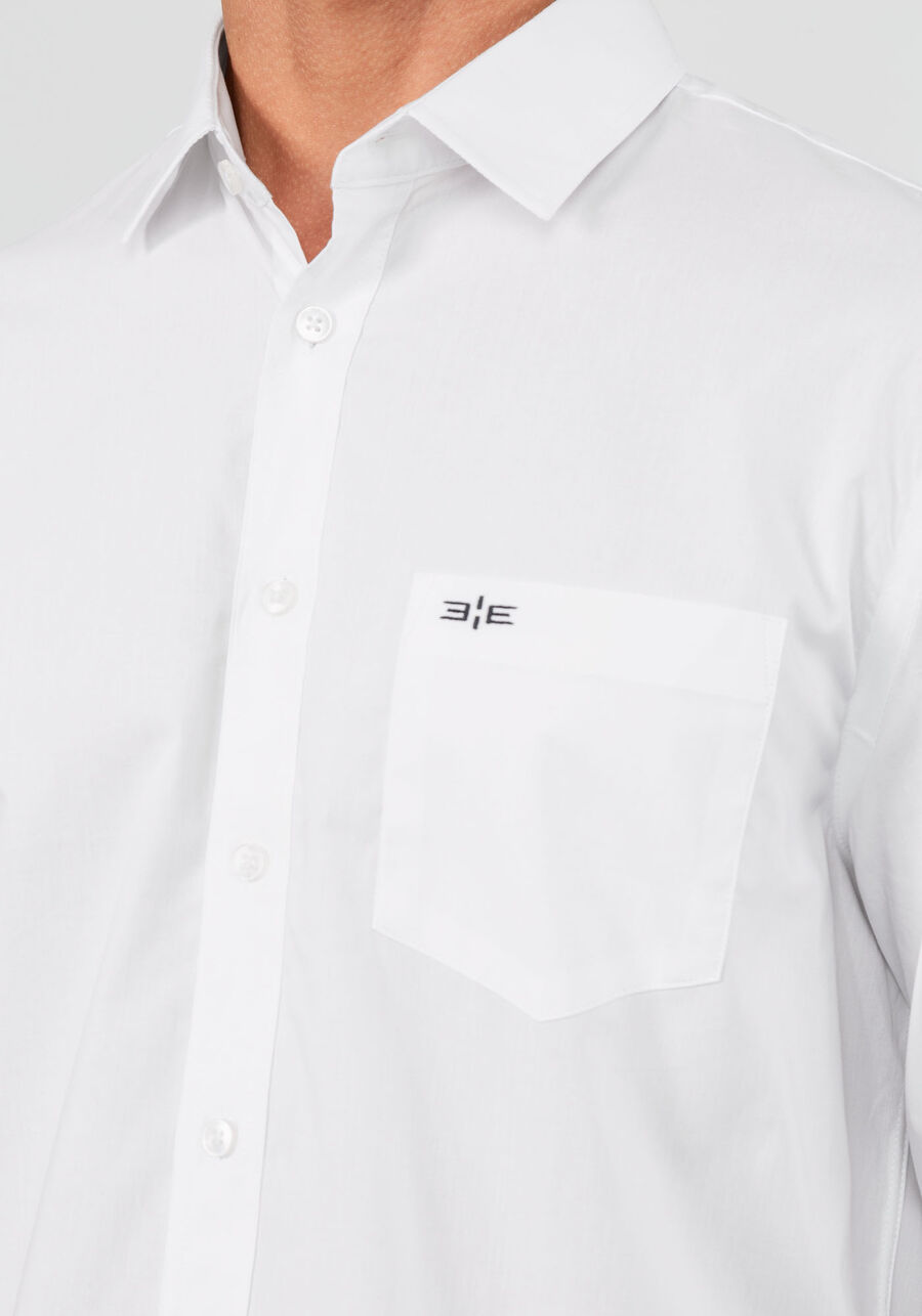 Camisa Masculina Manga Longa Comfort, BRANCO. Camisa Masculina Manga Longa Comfort, BRANCO, large.