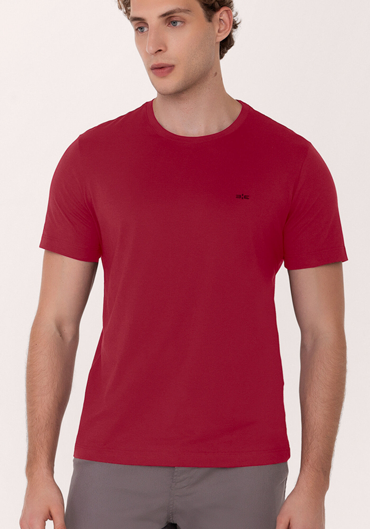 Camiseta De Mangas Curtas Em Meia Malha Respons&aacute;vel, VERMELHO NATTY, large.