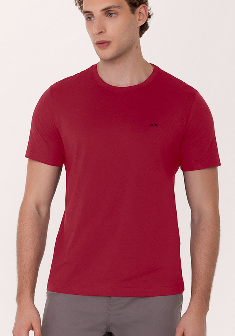 Camiseta De Mangas Curtas Em Meia Malha Responsável, VERMELHO NATTY. Camiseta De Mangas Curtas Em Meia Malha Responsável, VERMELHO NATTY, large.
