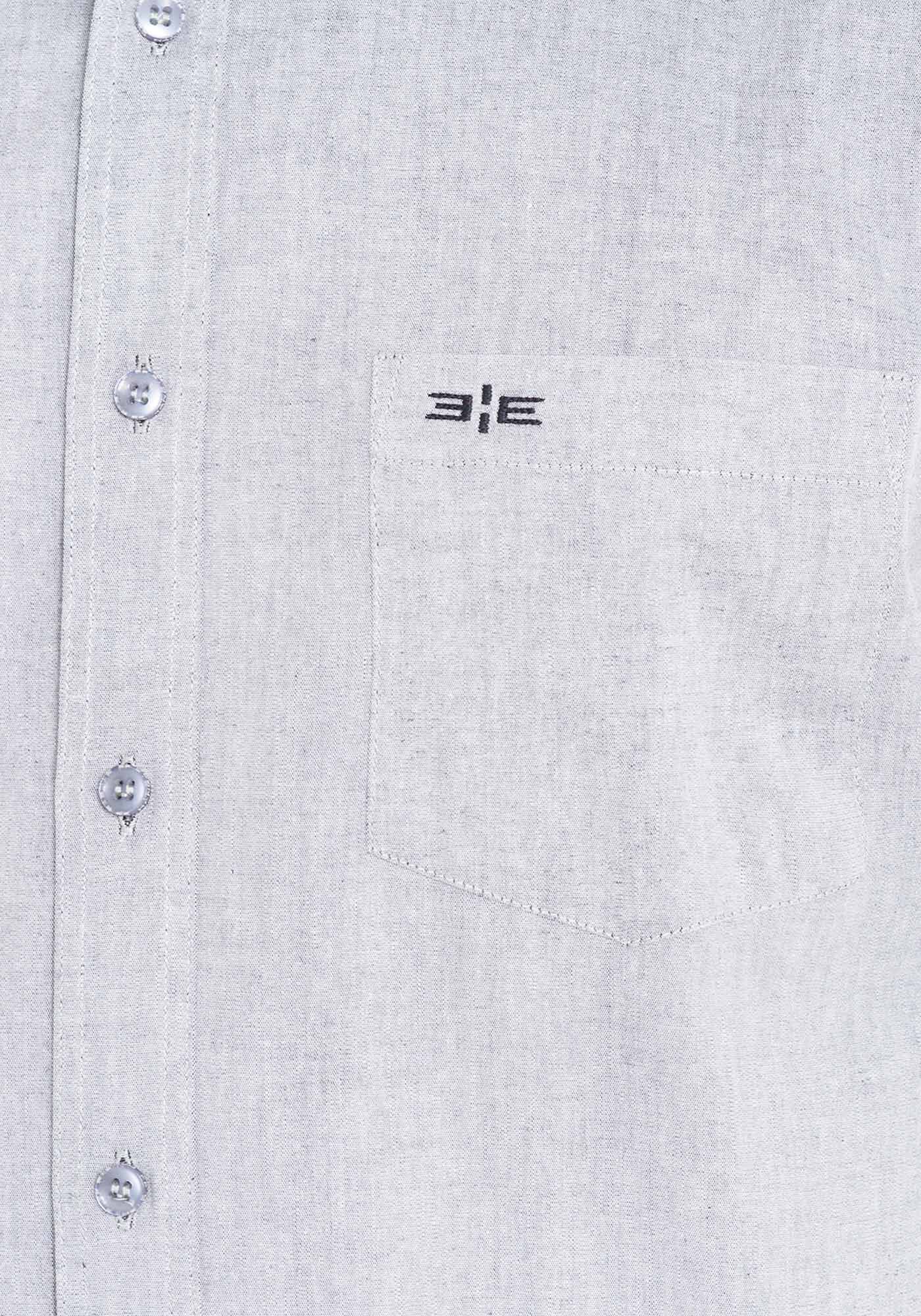 Camisa Comfort Tecido Plano, CINZA, large.