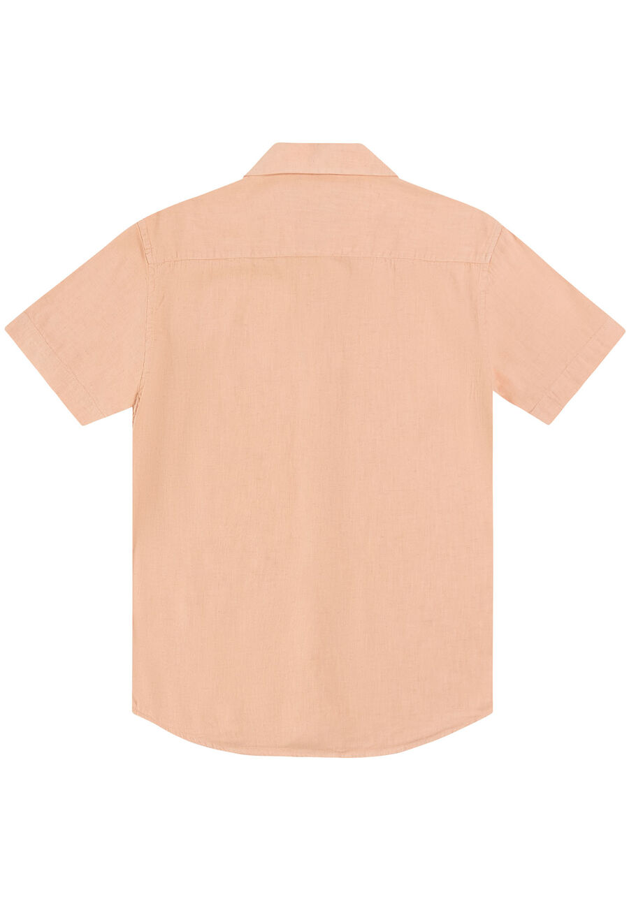 Camisa Manga Curta Masculina em Linho, SALMAO SENSACAO. Camisa Manga Curta Masculina em Linho, SALMAO SENSACAO, large.