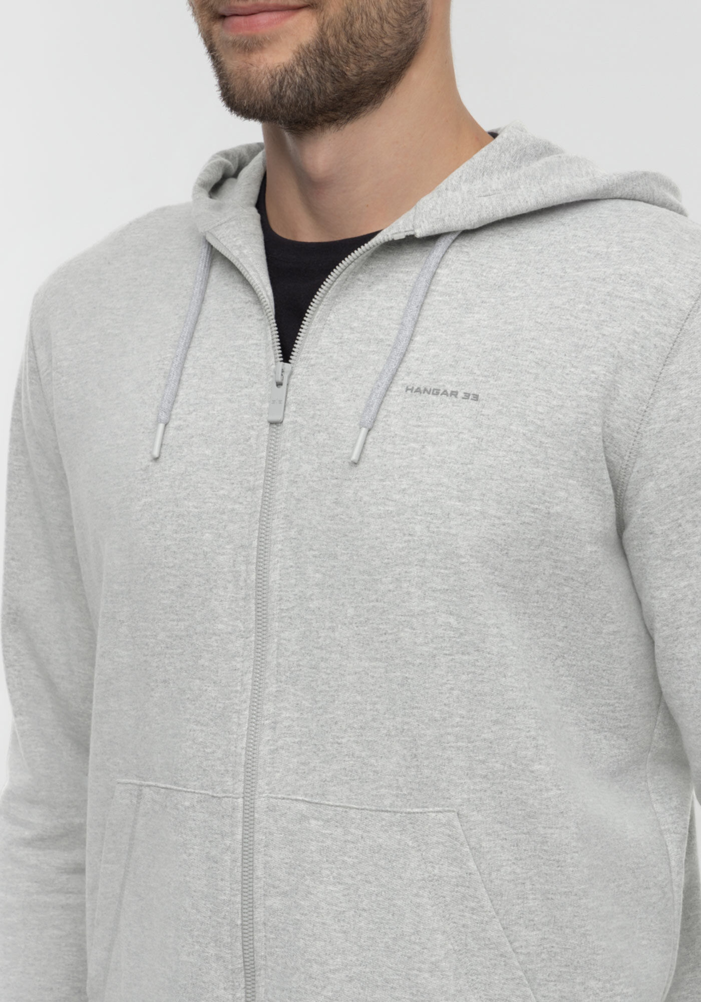 Jaqueta Com Capuz E Z&iacute;per Em Moletom Sem Felpa, MESCLA MEDIO, large.
