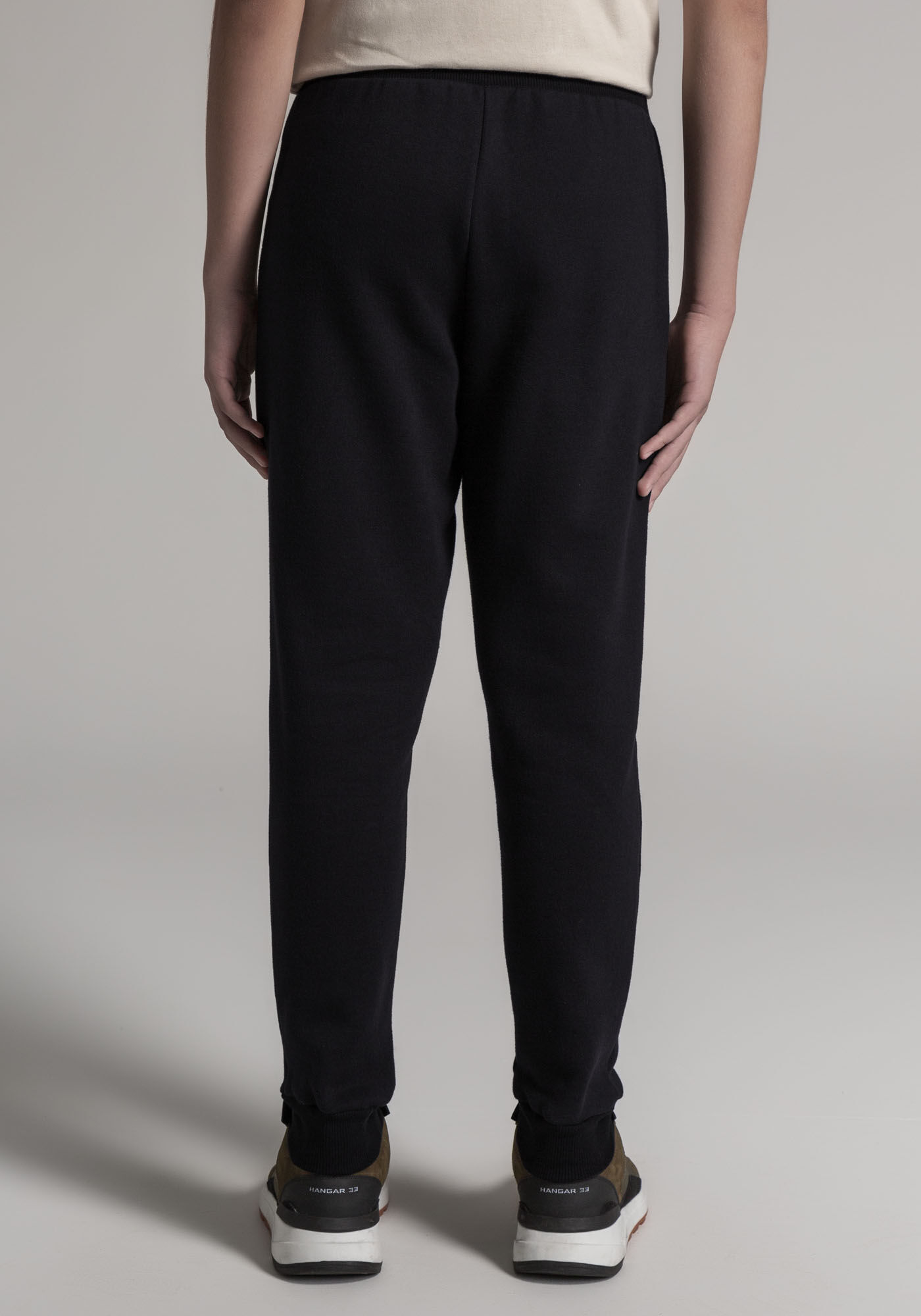 Cal&ccedil;a Jogger Juvenil em Moletom com Retil&iacute;nea Bolso, PRETO REATIVO, large.