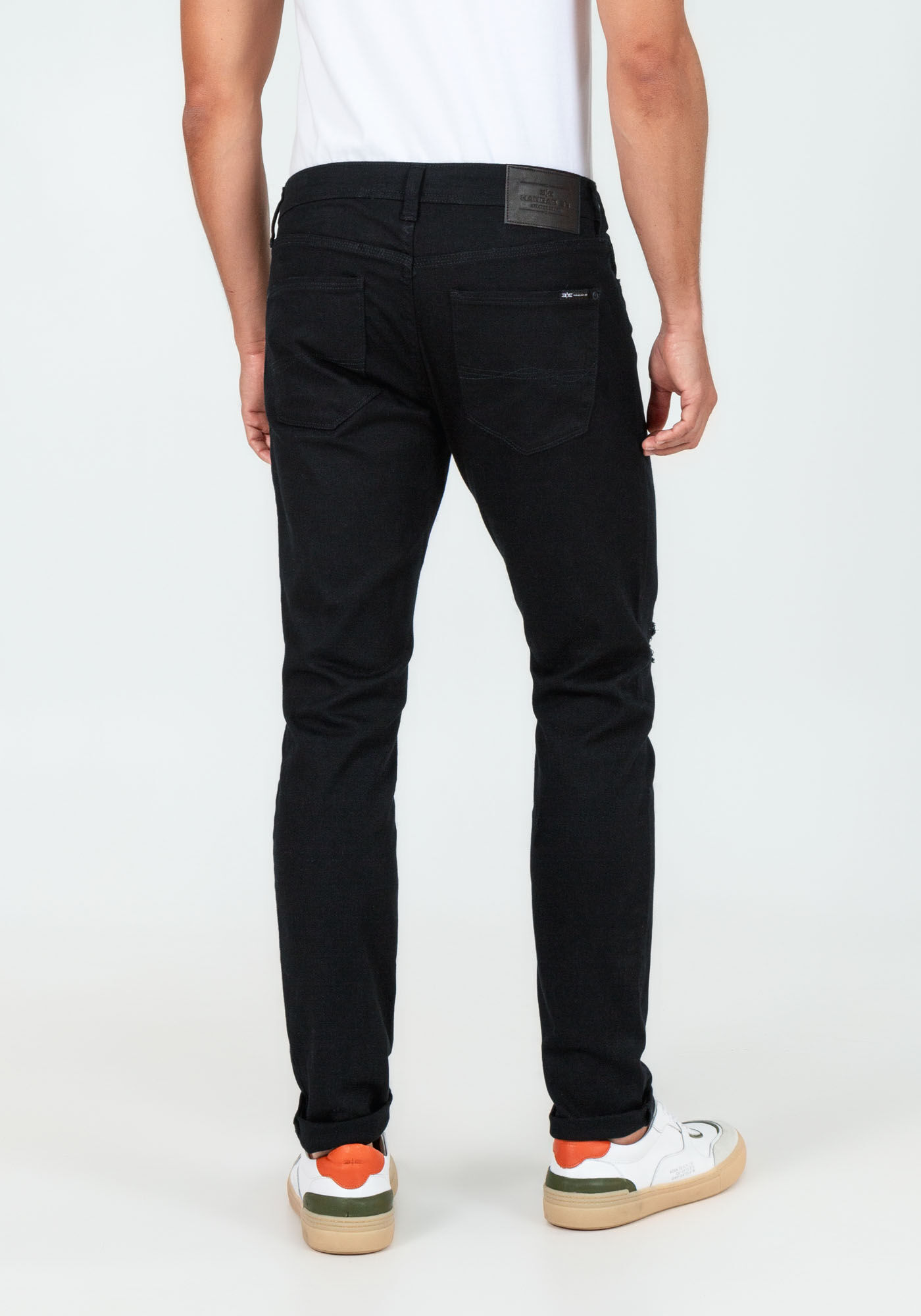 Cal&ccedil;a Sarja Skinny Turboh&eacute;lice N&atilde;o Desbota, PRETO REATIVO, large.