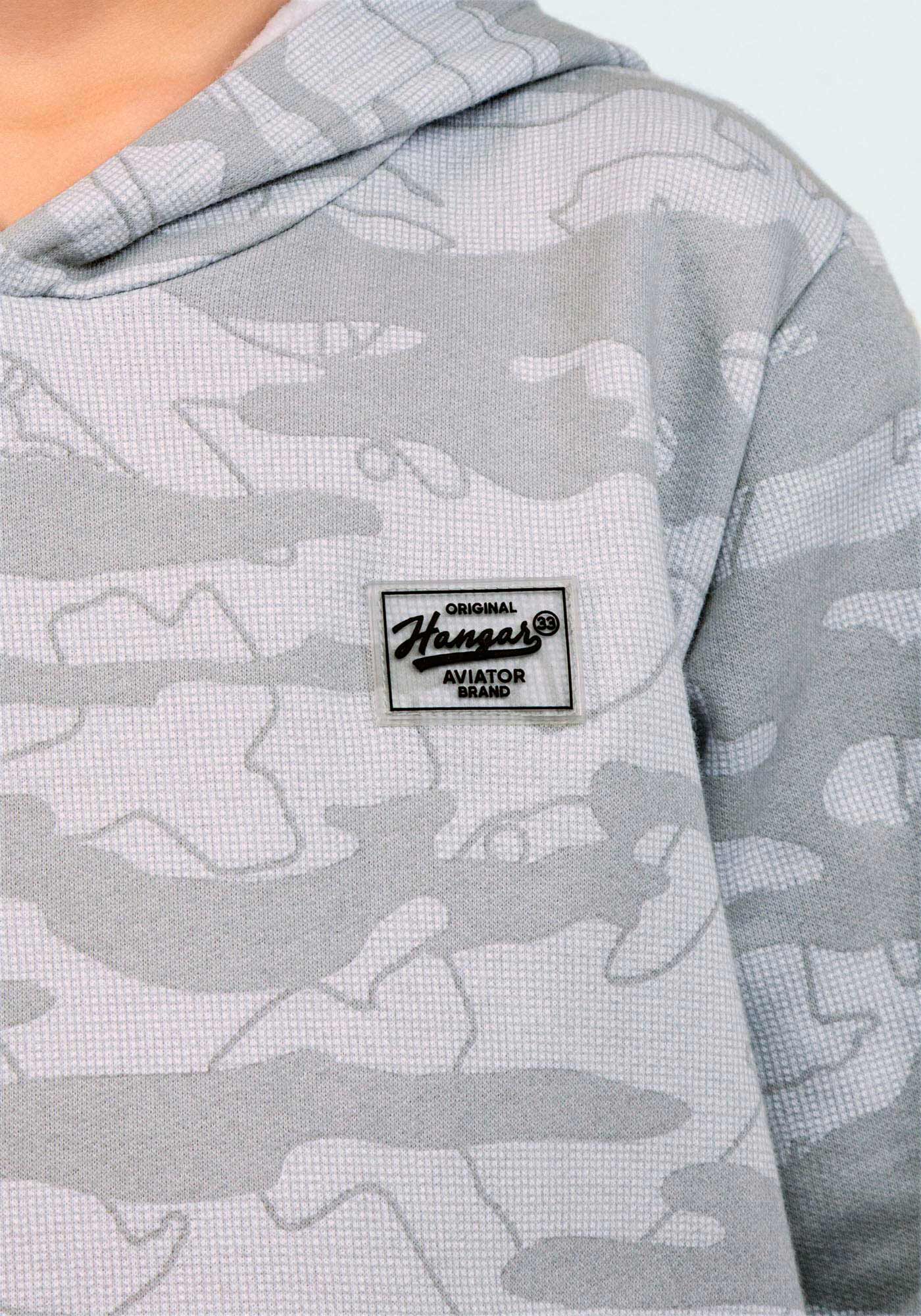 Blus&atilde;o Camuflado em Moletom Tal Pai Tal Filho Infantil, GRID CINZA, large.