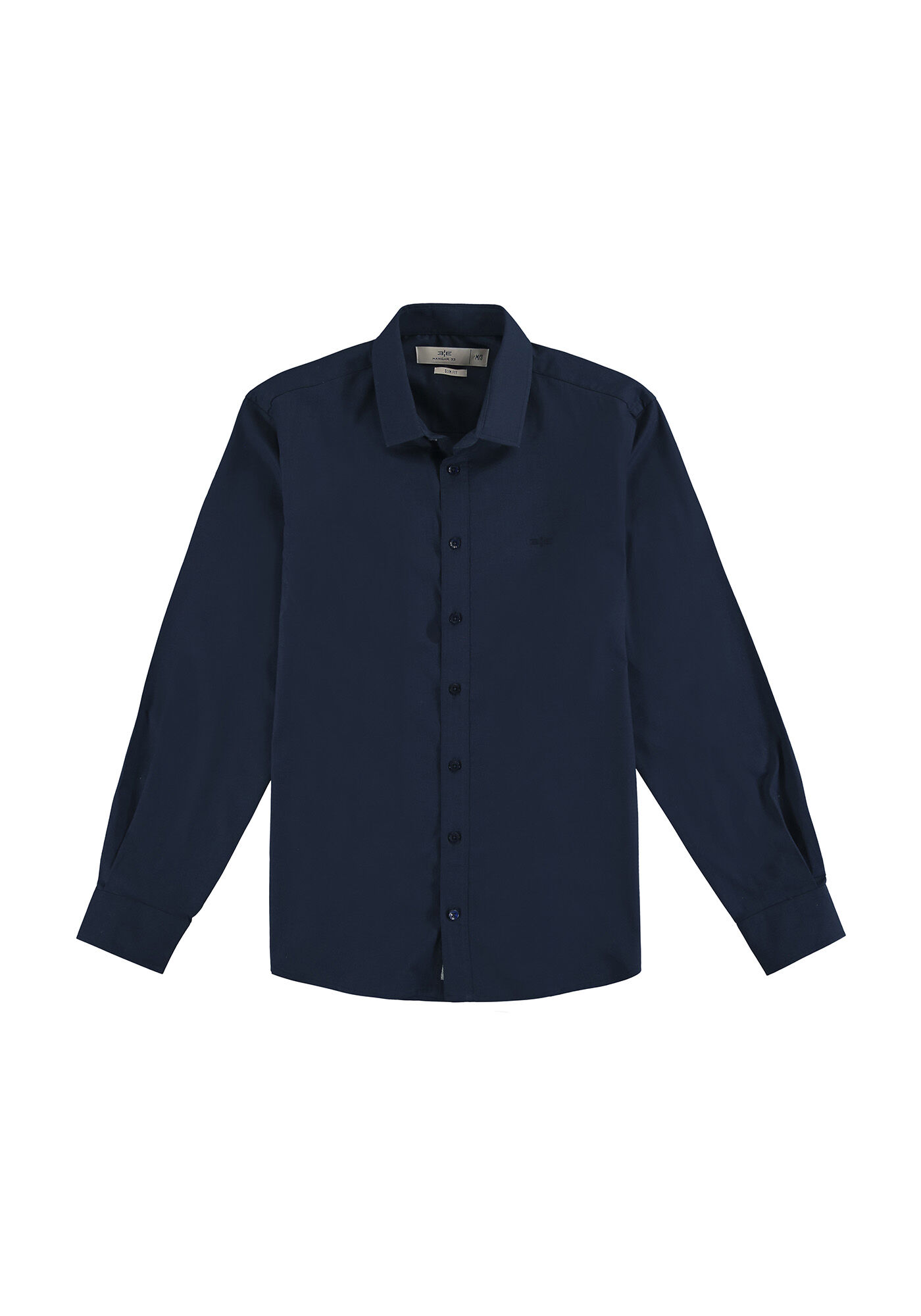 Camisa Masculina Slim Fit com Elasticidade, MARINHO, large.