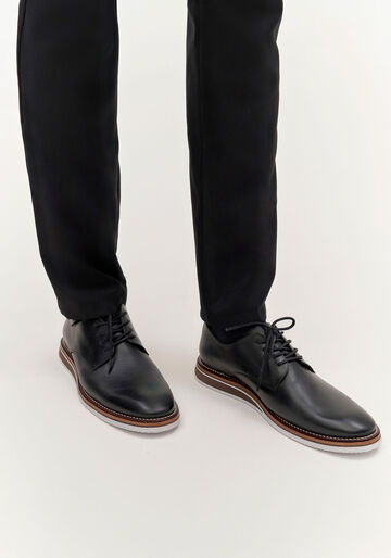 Sapato Masculino em Couro Derby Marrom, PRETO REATIVO. Sapato Masculino em Couro Derby Marrom, PRETO REATIVO, large.