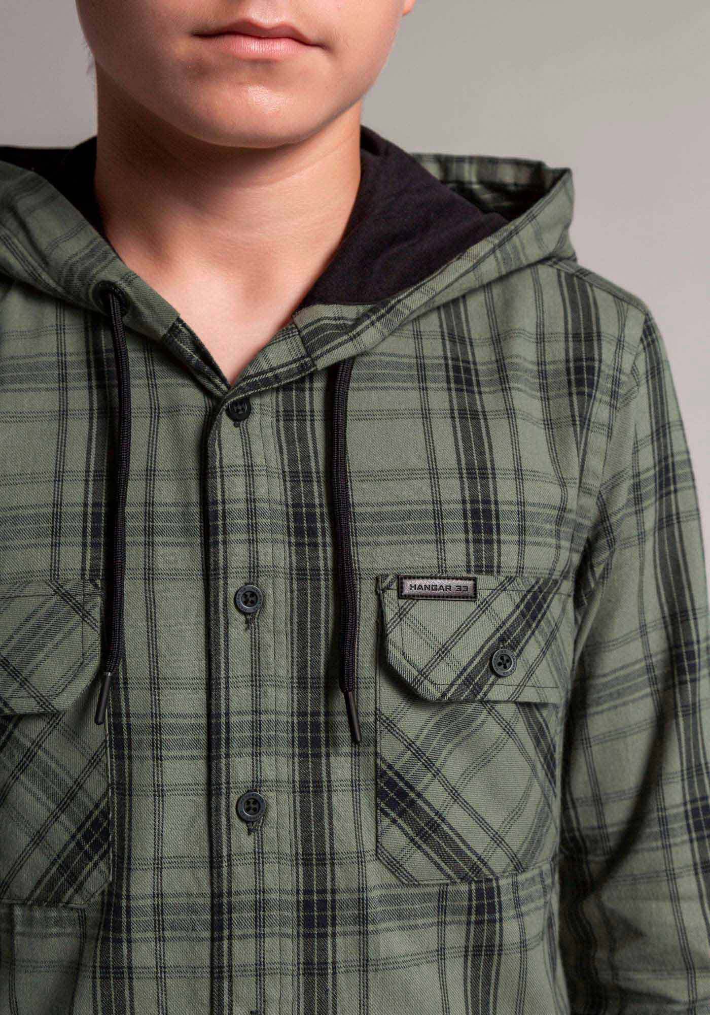 camisa juvenil comfort xadrez, VERDE REIGN, large.