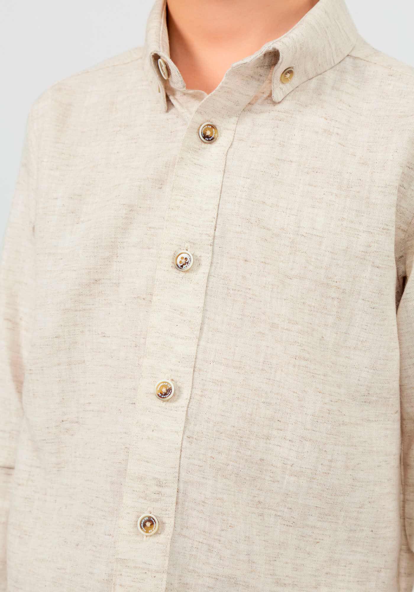 Camisa Infantil Menino em Linho Tal Pai Tal Filho, BRANCO OFF WHITE, large.