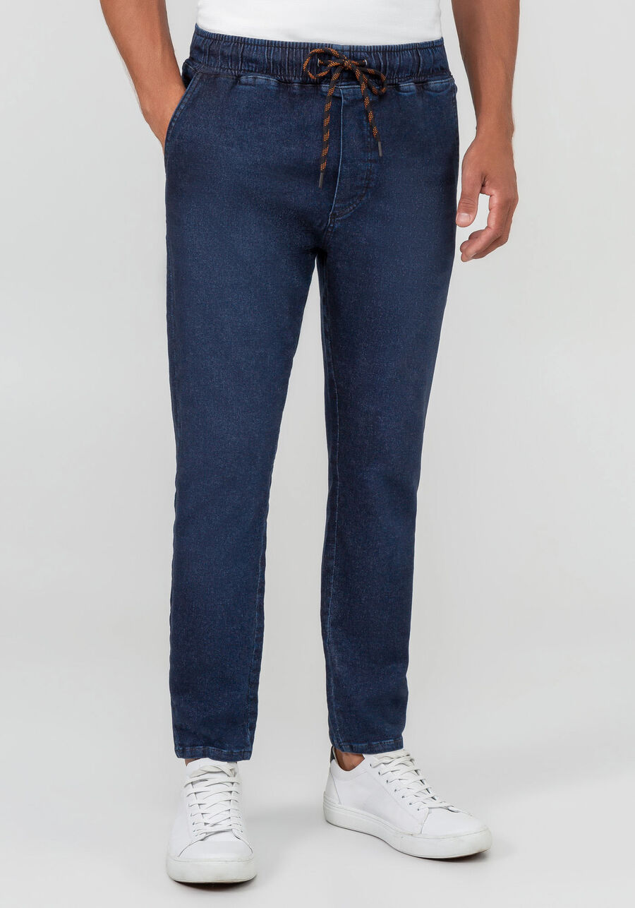 Calça Jeans Masculina Jogger com Cadarço, JEANS, large.