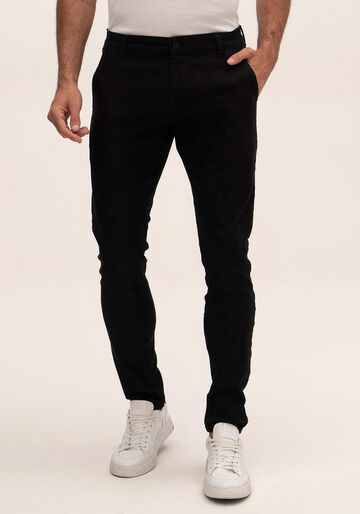 Calça Sarja Masculina Skinny Chino Não Desbota, PRETO REATIVO. Calça Sarja Masculina Skinny Chino Não Desbota, PRETO REATIVO, large.