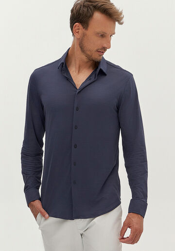 Camisa Masculina Slim Fit Com Mangas Longas E Proteção Solar, MARINHO ACTION. Camisa Masculina Slim Fit Com Mangas Longas E Proteção Solar, MARINHO ACTION, large.