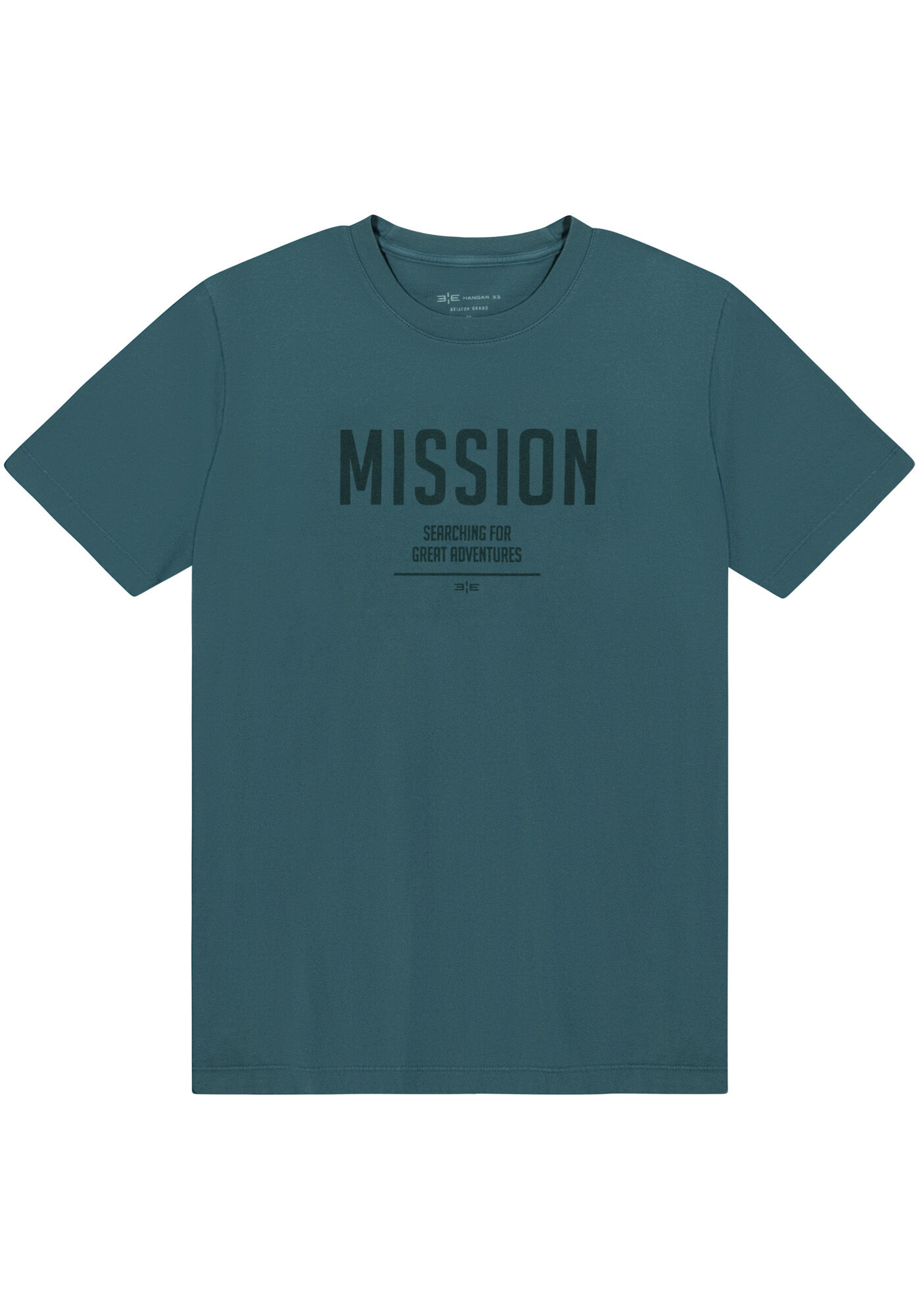 Camiseta Masculina em Malha com Estampa Mission, VERDE LAKE, large.
