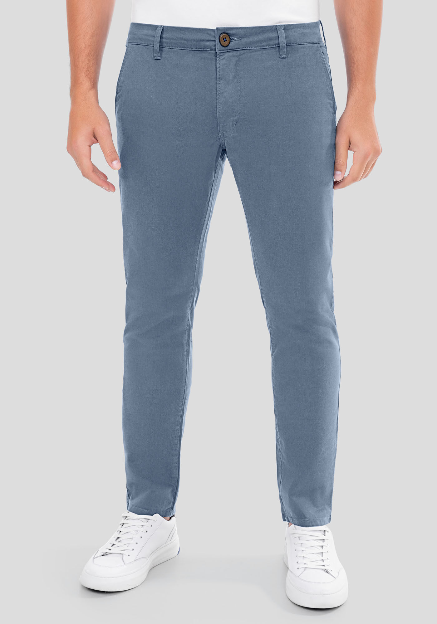Calça sarja outlet azul claro masculina