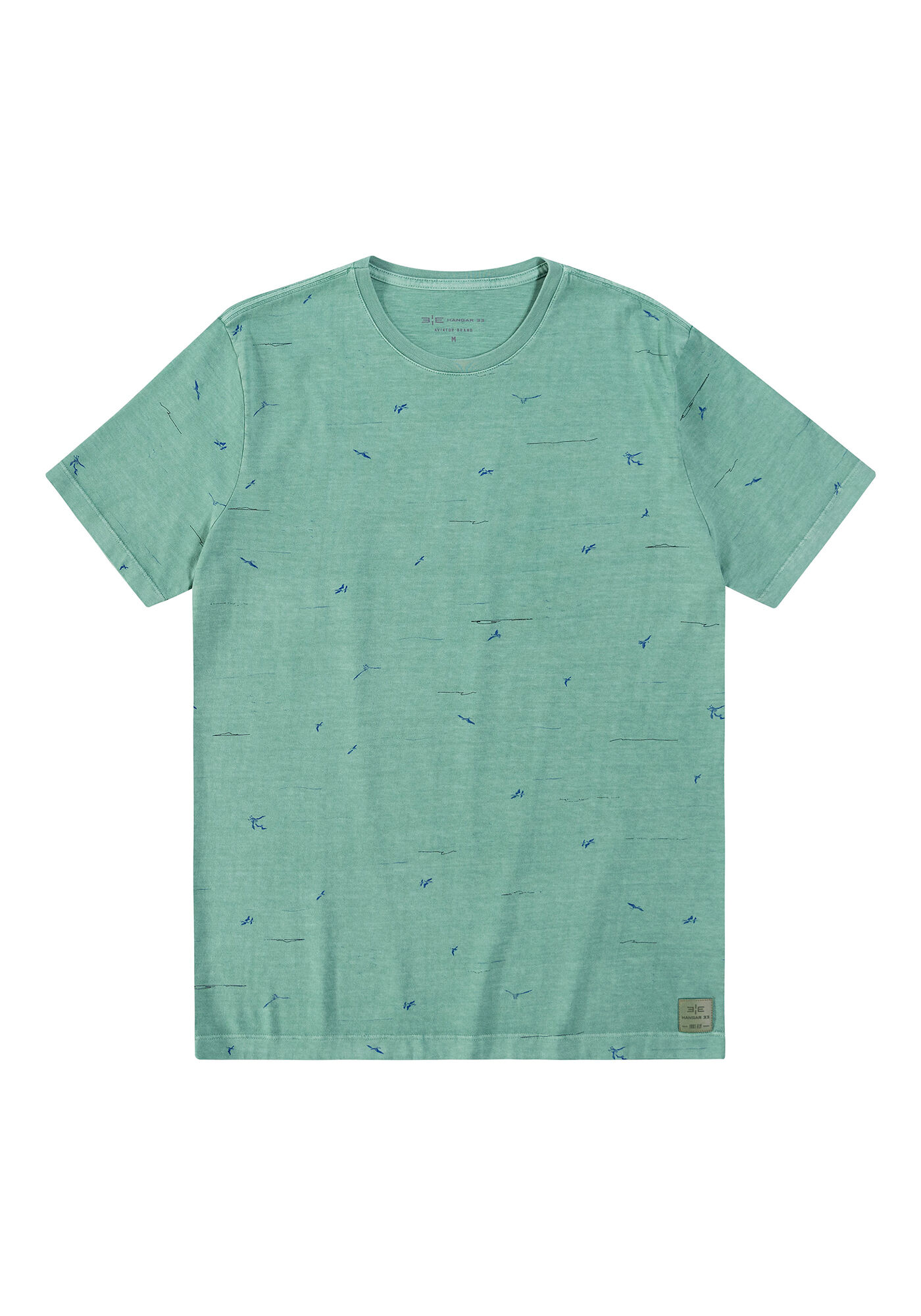 Camiseta em Malha com Corte a Fio, VERDE MINERAL, large.