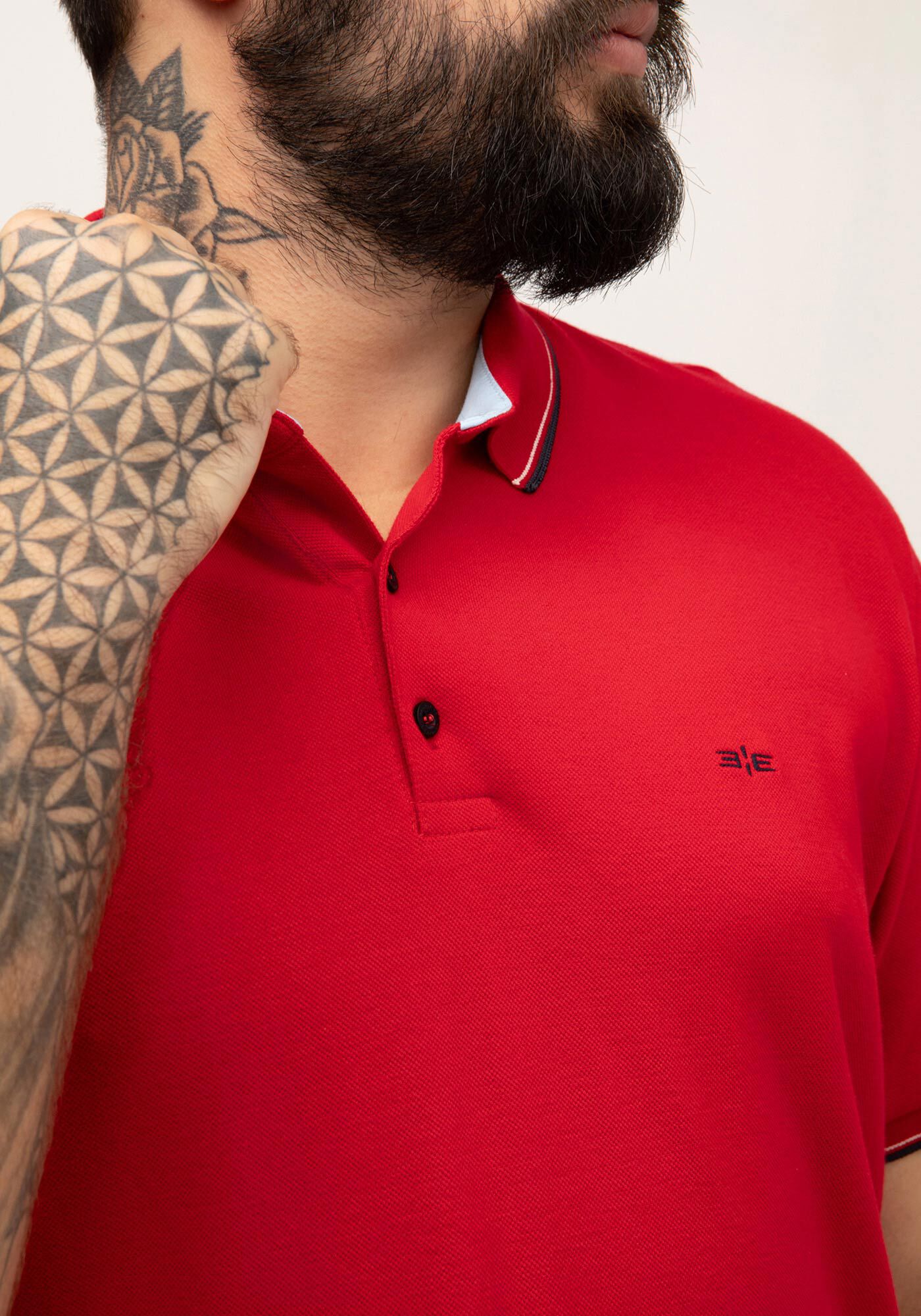 Camisa Polo Masculina Big & Tall em Malha Piquet, VERMELHO NATTY, large.