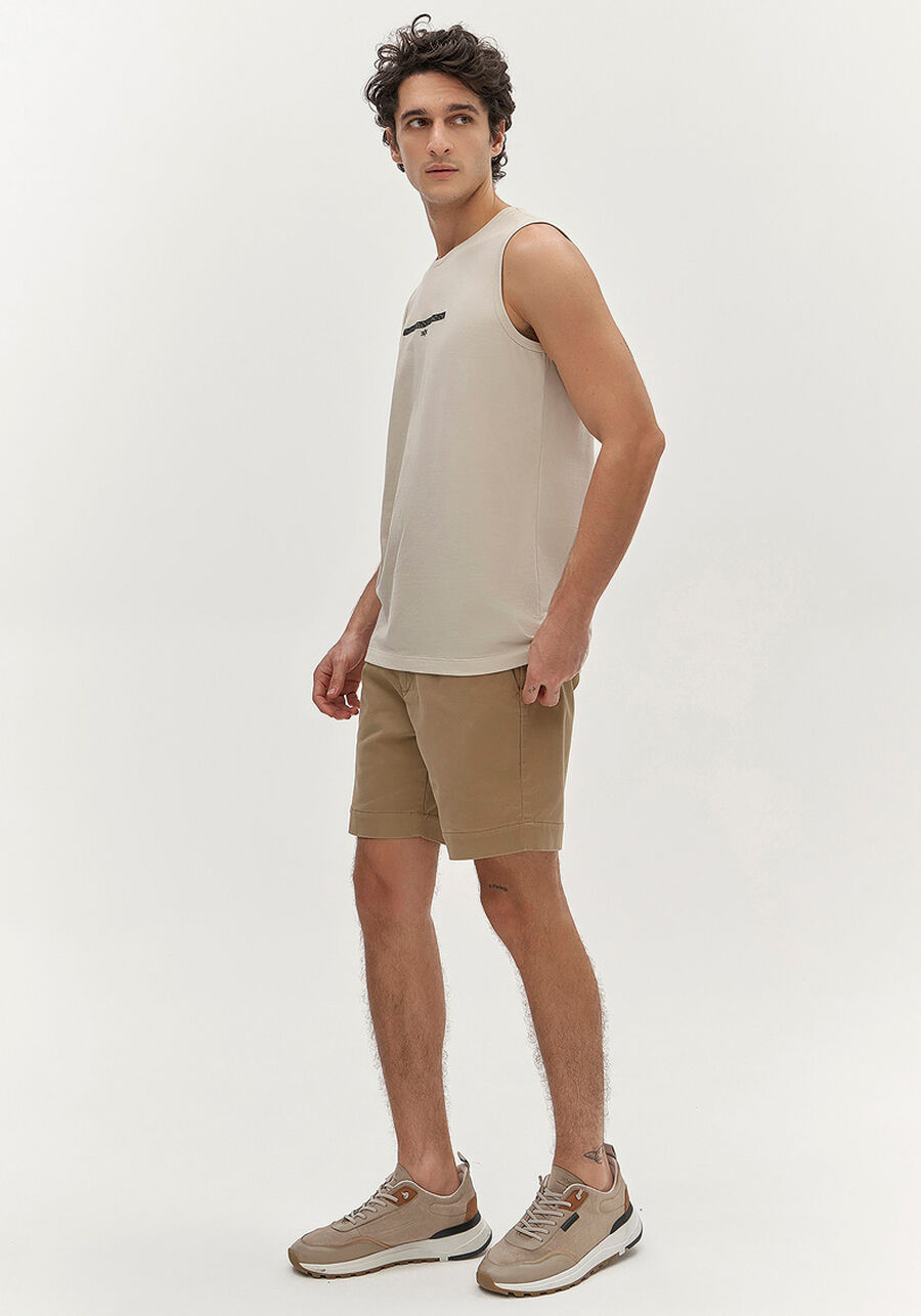 Regata Masculina em Meia Malha, BEGE SYSTEM. Regata Masculina em Meia Malha, BEGE SYSTEM, large.