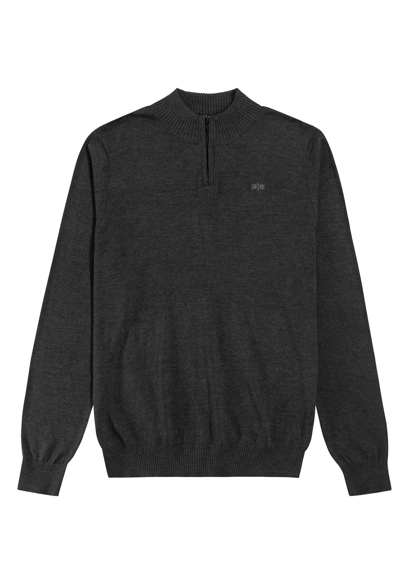 Blus&atilde;o Masculino em Tric&ocirc; com Z&iacute;per, PRETO REATIVO, large.