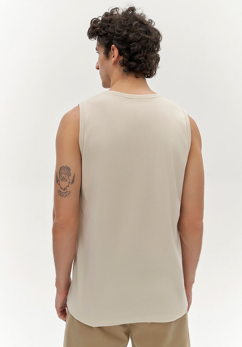 Regata Masculina em Meia Malha, BEGE SYSTEM, large.