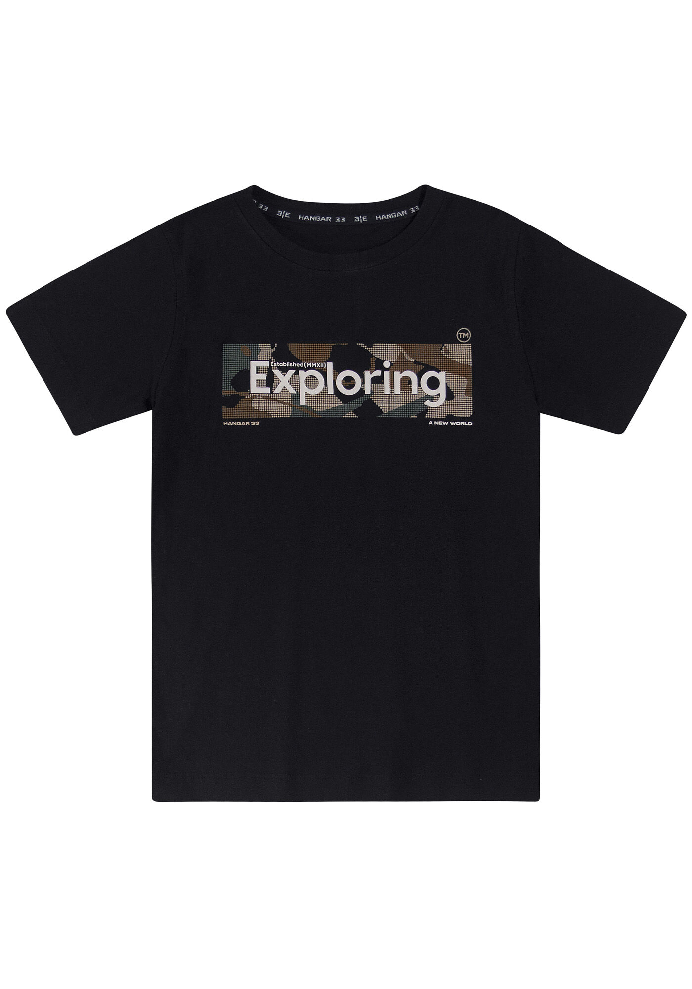 Camiseta Malha Estampa Camuflada Tal Pai Tal Filho Infantil, PRETO REATIVO, large.