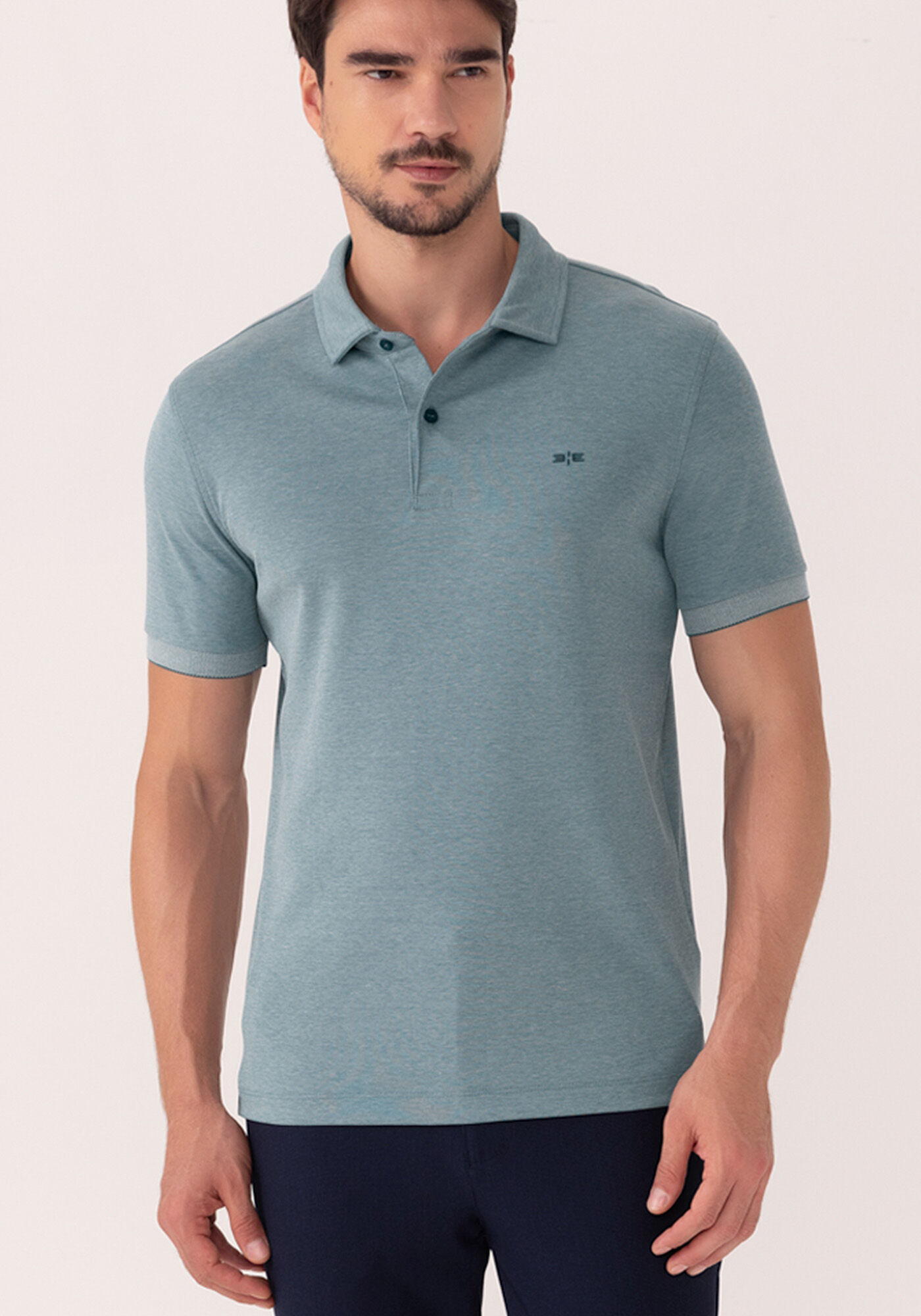 Camisa Polo Em Malha Piquet Com Mangas Curtas, AZUL COPEN, large.
