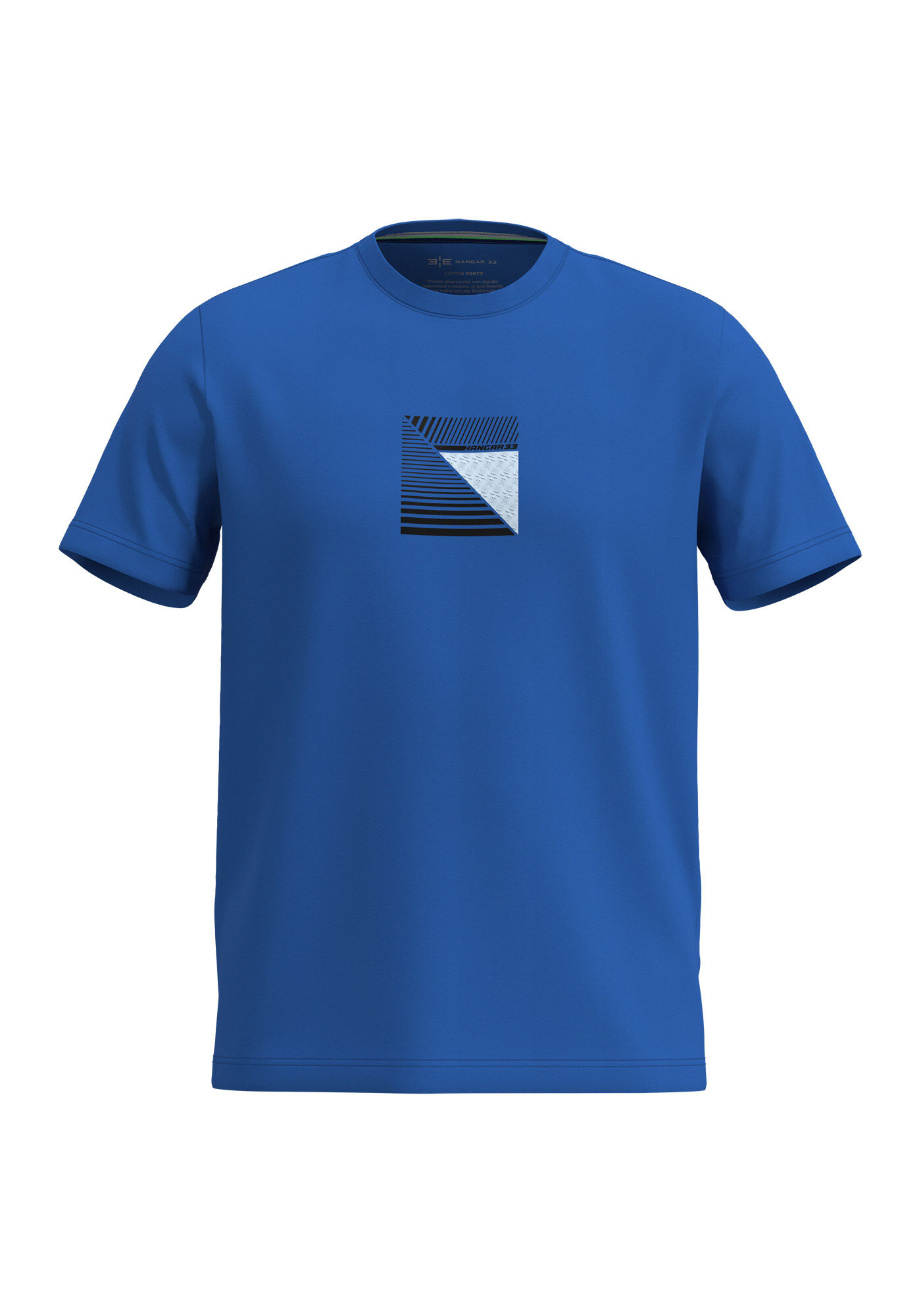 Camiseta De Mangas Curtas Em Malha Com Elastano, AZUL SPECTRUM, large.